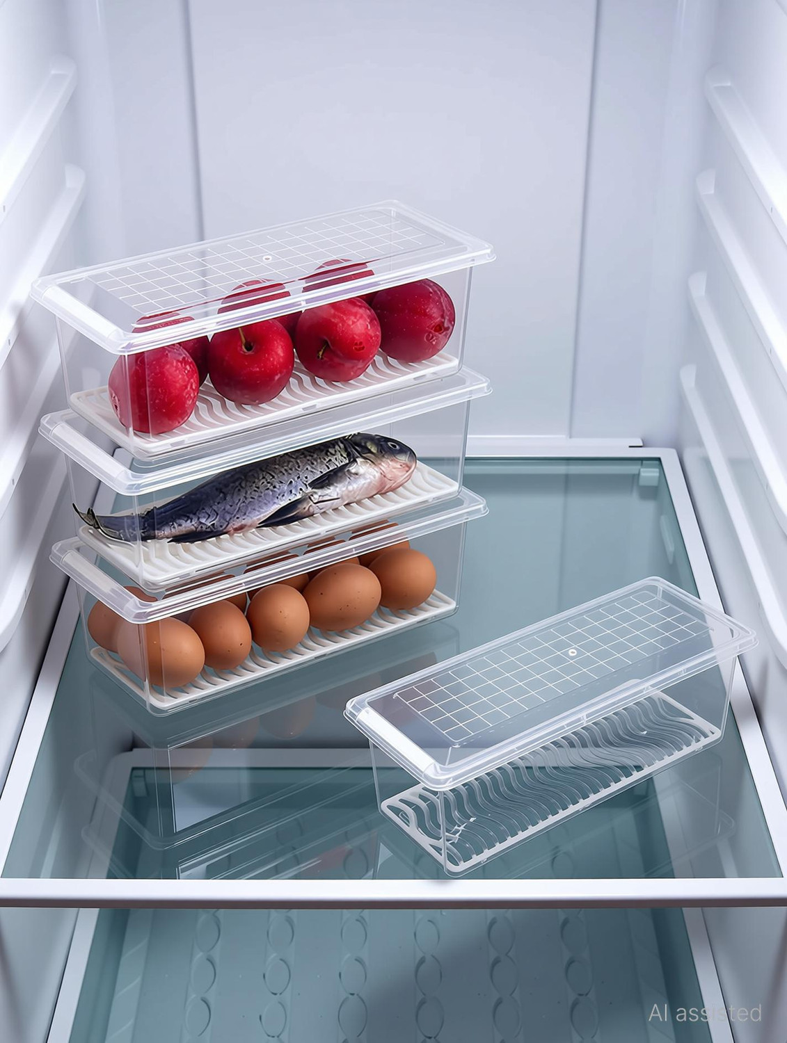 Image of VEWIKZY Plastic Fridge Container - 1500 ml