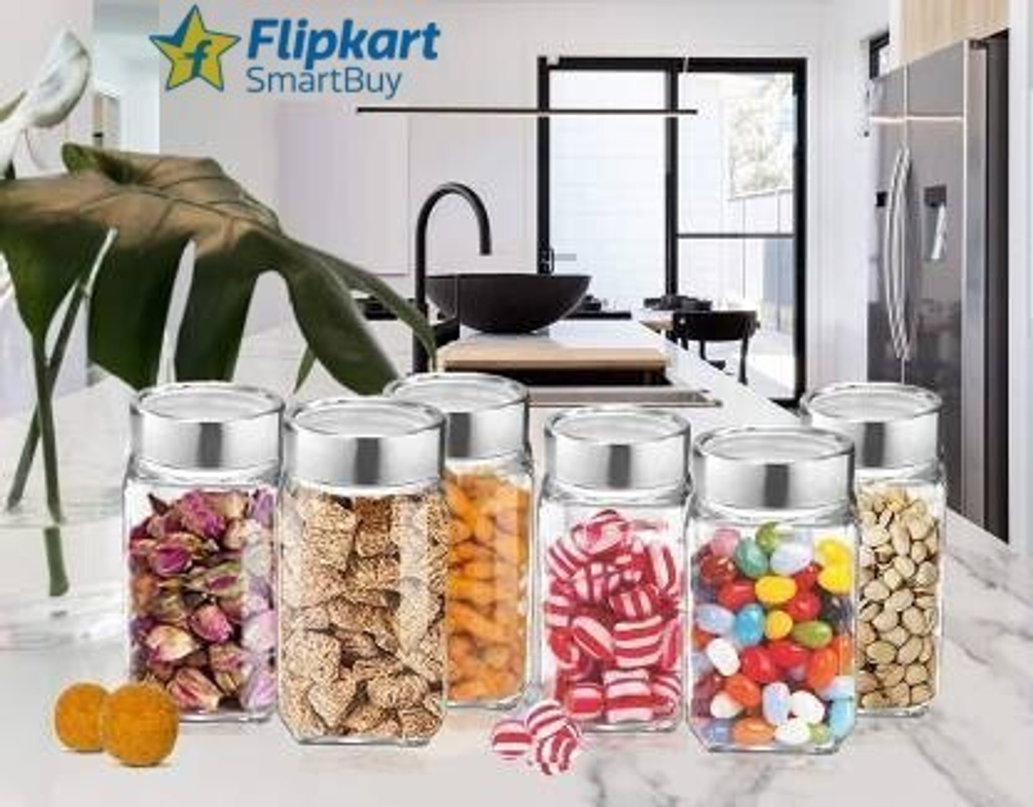 Image of Flipkart SmartBuy Glass Cookie Jar - 1000 ml