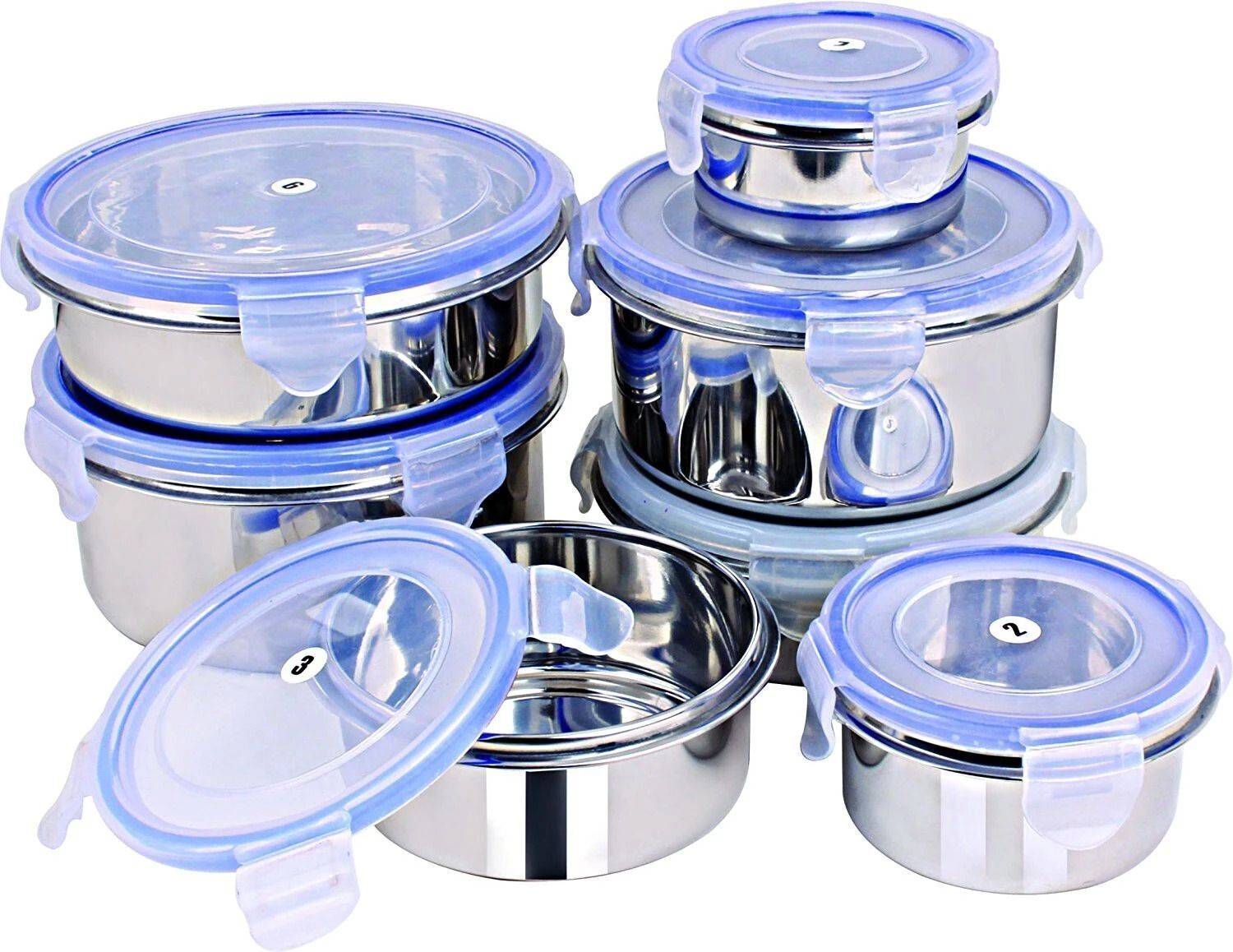 Rema 1000 ml Stainless Steel Container Pack of 7 - Image 1
