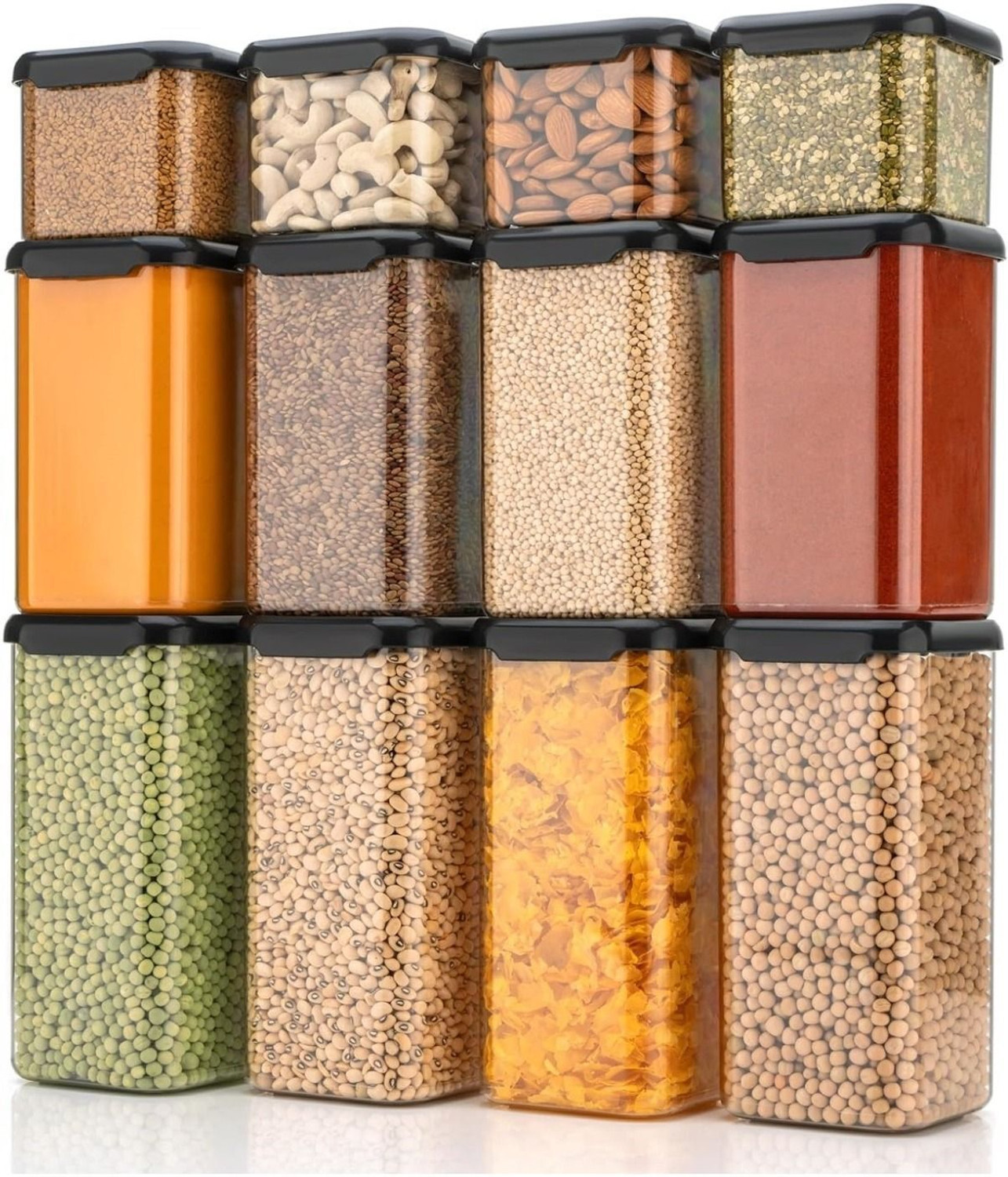 Image of SARAZA Plastic Grocery Container - 550 ml, 1200 ml, 1600 ml