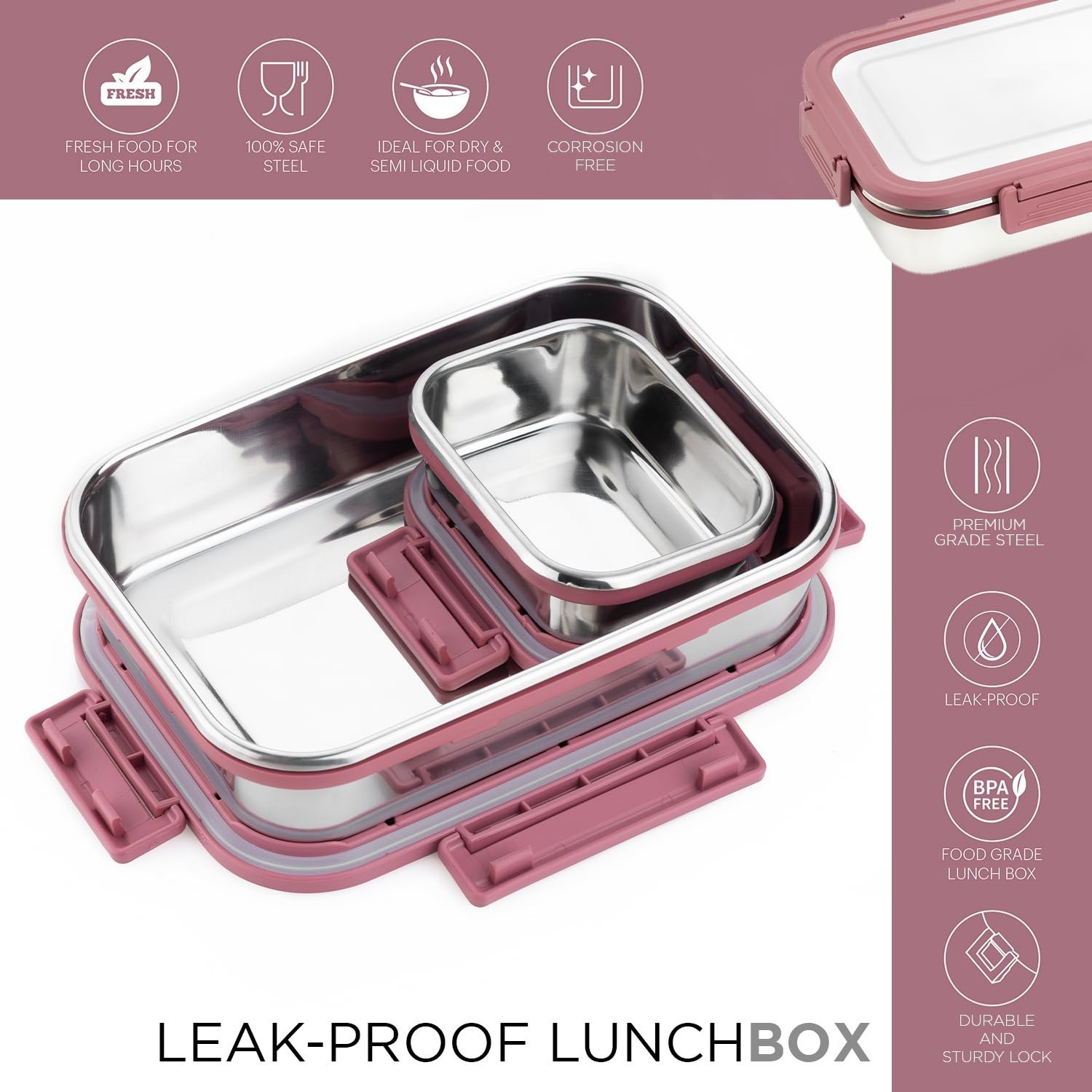 Image of 3D METRO SUPER STORE Stainless Steel Utility Container - 1000 ml