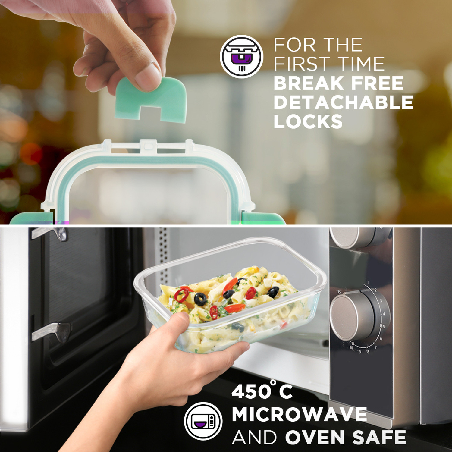 Image of Allo Glass Fridge Container - 1040 ml