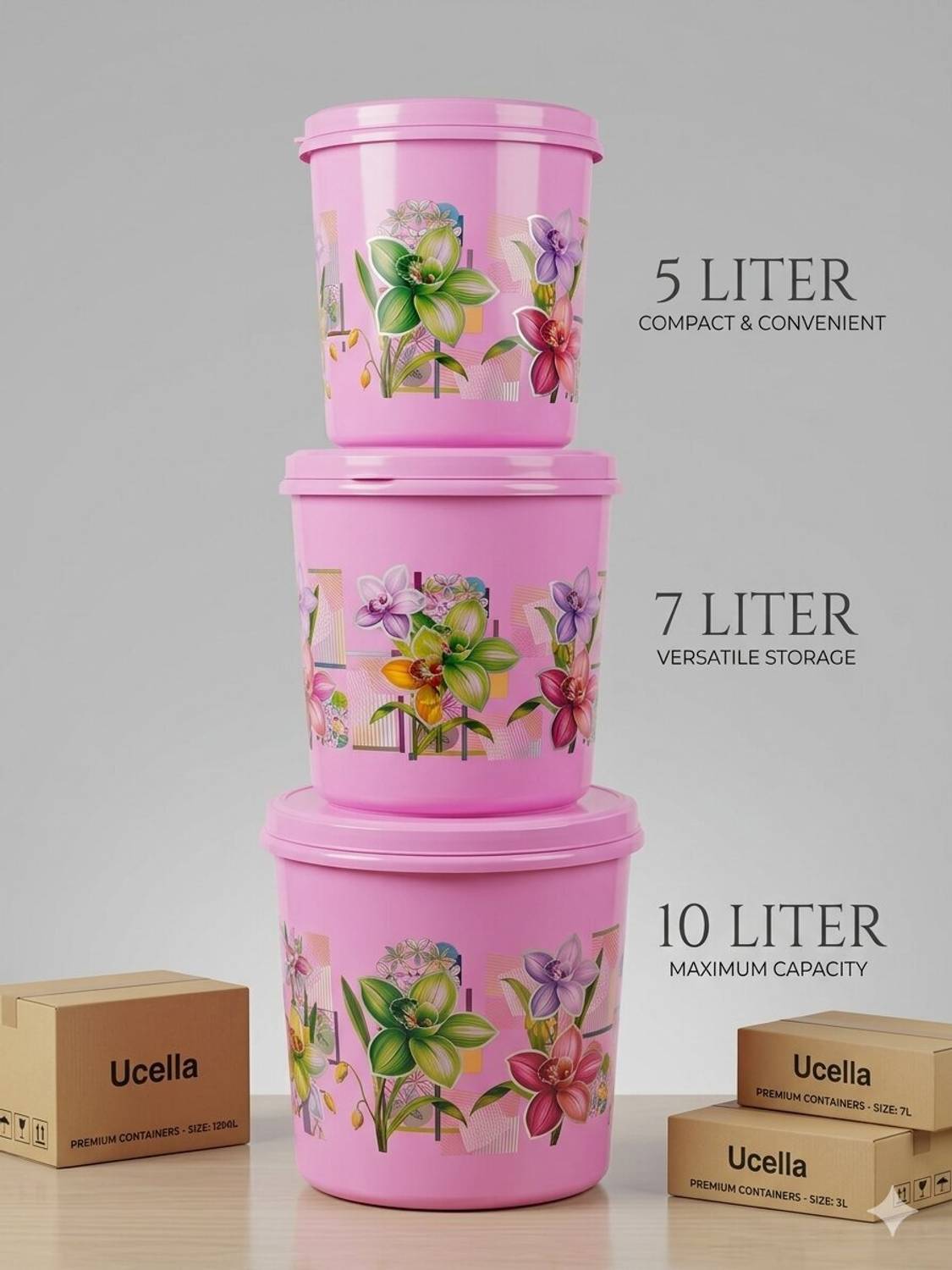 AmeeGoo Plastic Grocery Container  - 5 kg, 7 kg, 10 kg