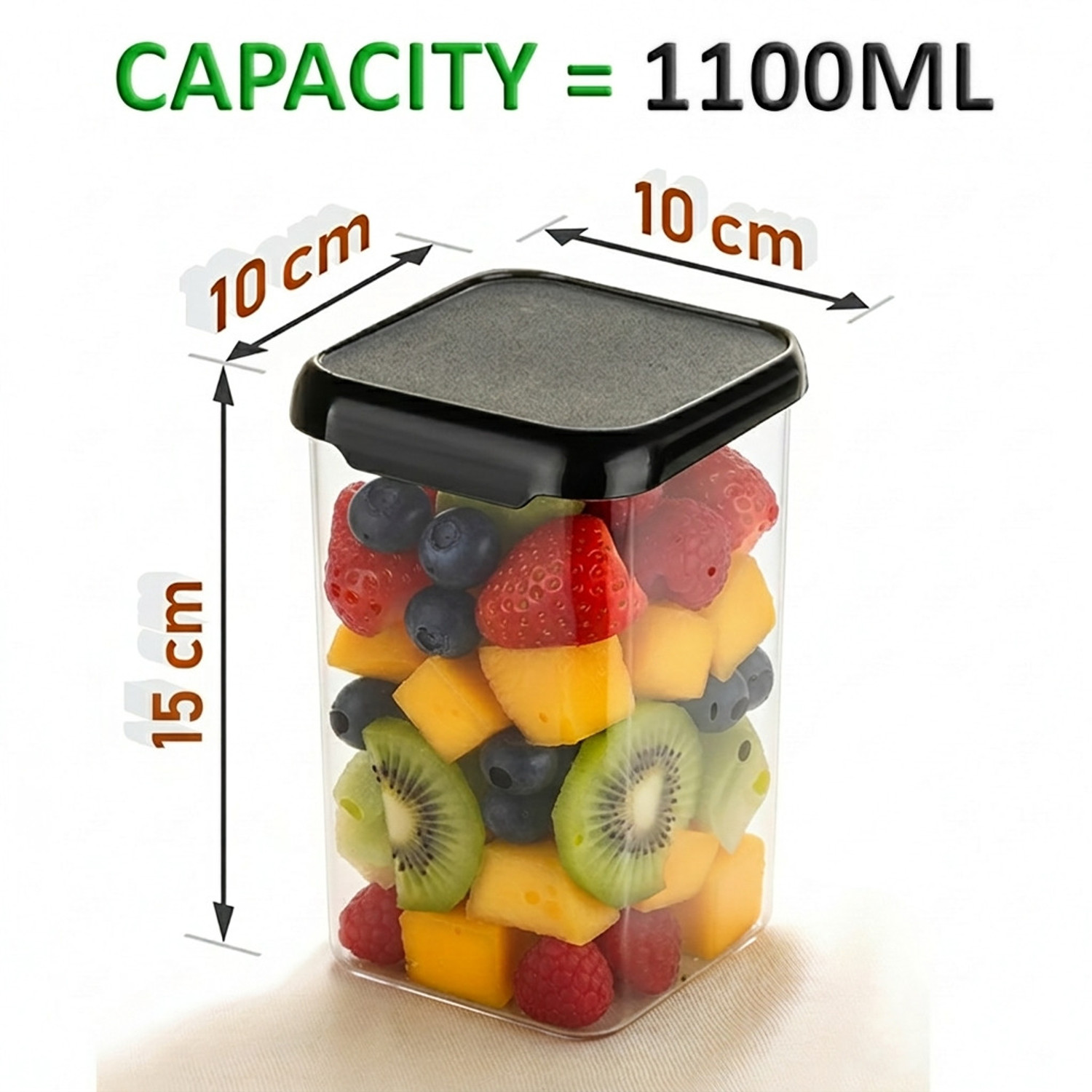 Image of CENTUREUM Plastic Grocery Container - 1100 ml
