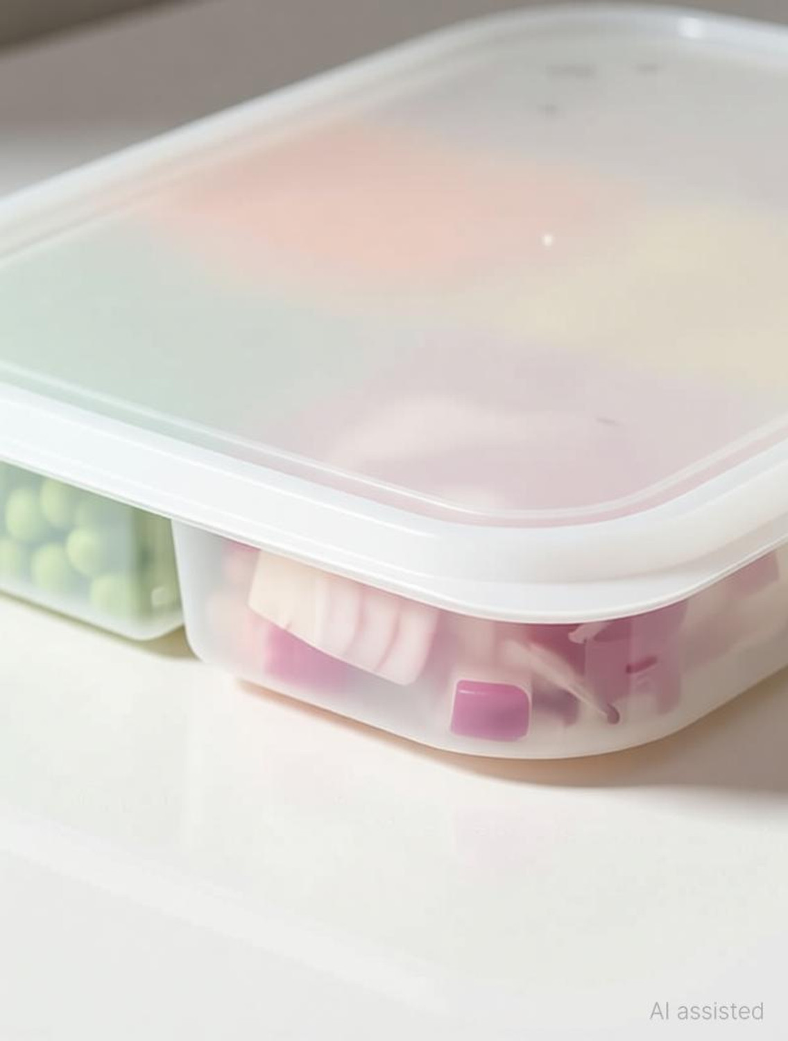Image of COFP Plastic 5 Compartment Food Storage Container,Fridge Organizer /Kitchen Storage Set Storage Basket