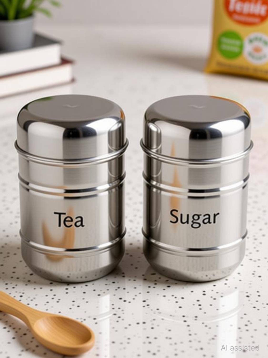 AADYA CREATION Steel Tea Coffee & Sugar Container  - 500 kg