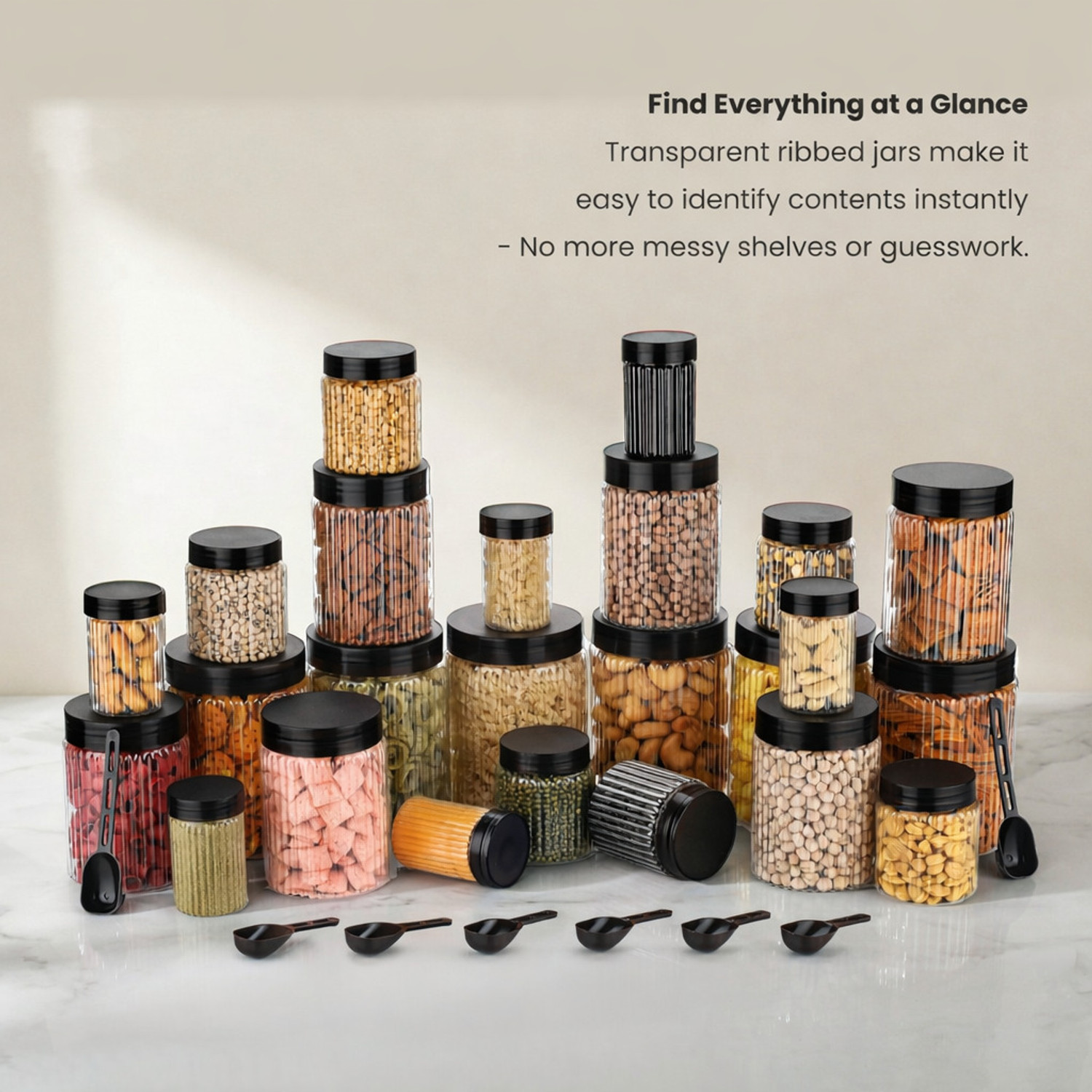 Image of NARIYA Plastic Grocery Container - 1200 ml, 650 ml, 350 ml, 250 ml