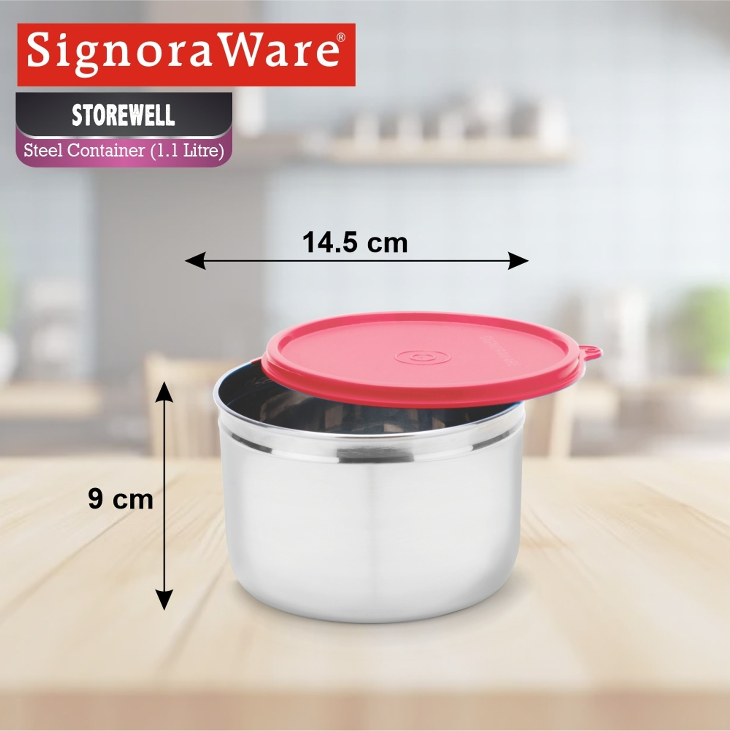 Image of Signoraware Steel Utility Container - 1100 ml