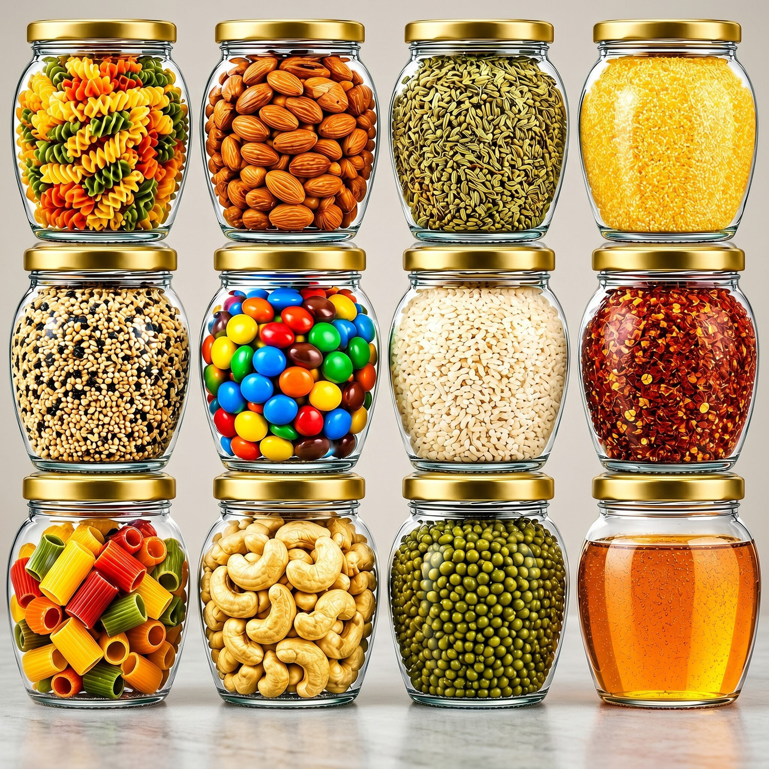 Image of Red-Rubby Glass Grocery Container - 350 ml