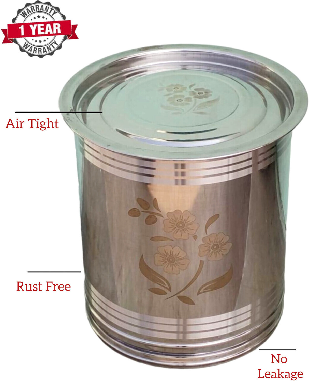 Image of Qality Stainless Steel Grocery Container - 26 L