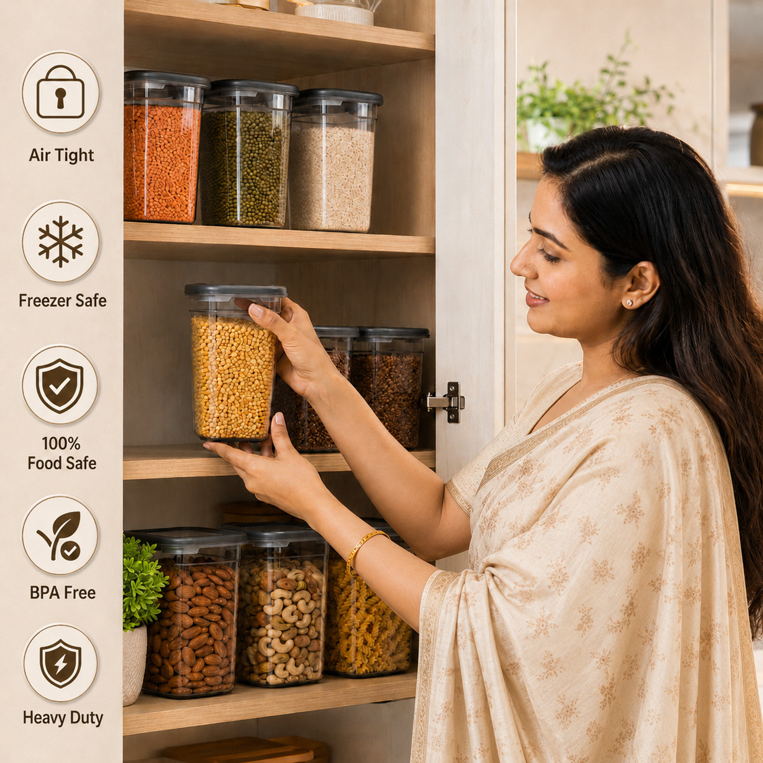 Image of CENTUREUM Plastic Grocery Container - 1000 ml