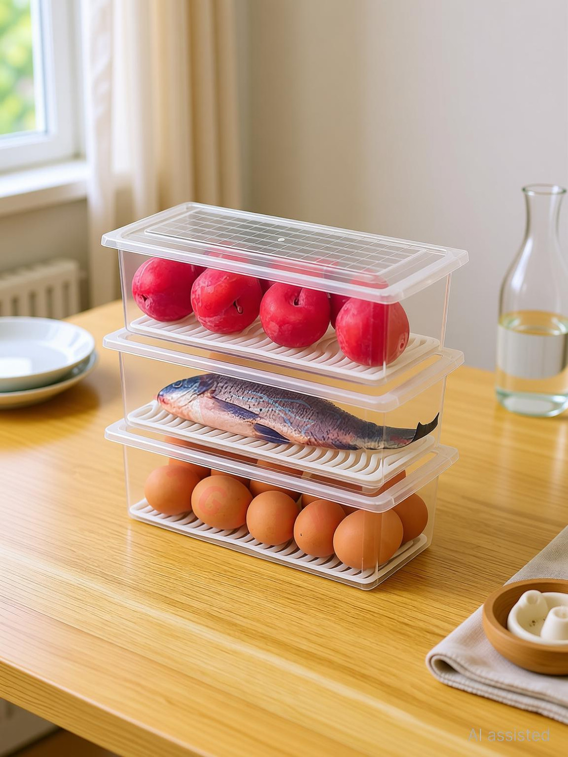 Image of EagleWell Plastic Fridge Container - 1500 ml