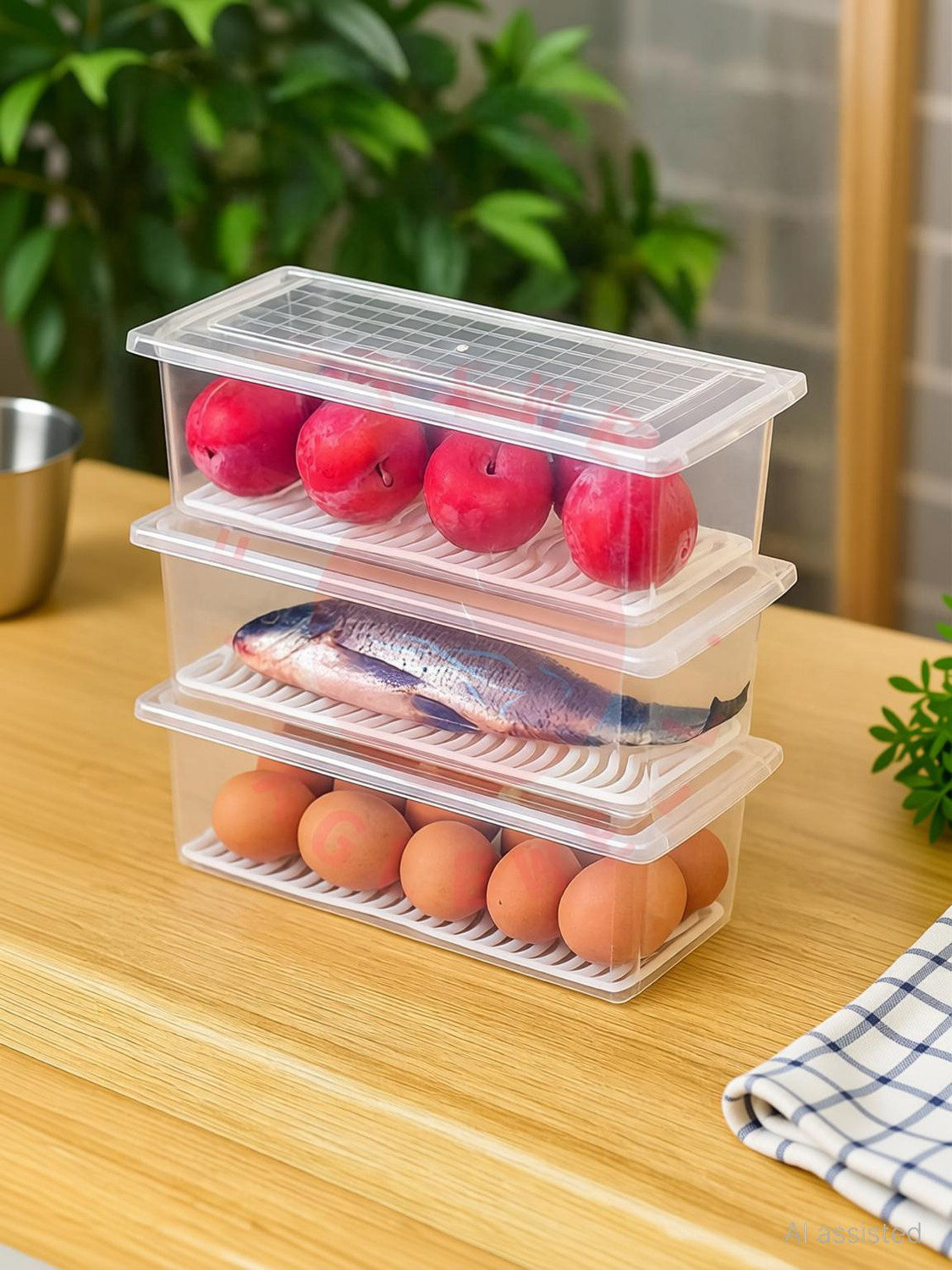 Image of EagleWell Plastic Fridge Container - 1500 ml