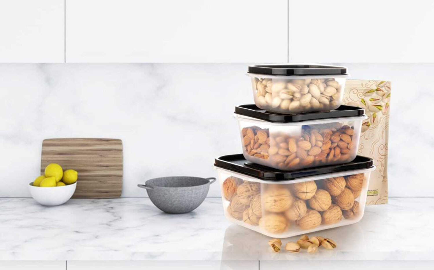 Image of Bimex Plastic Fridge Container - 600 ml, 1200 ml, 1800 ml
