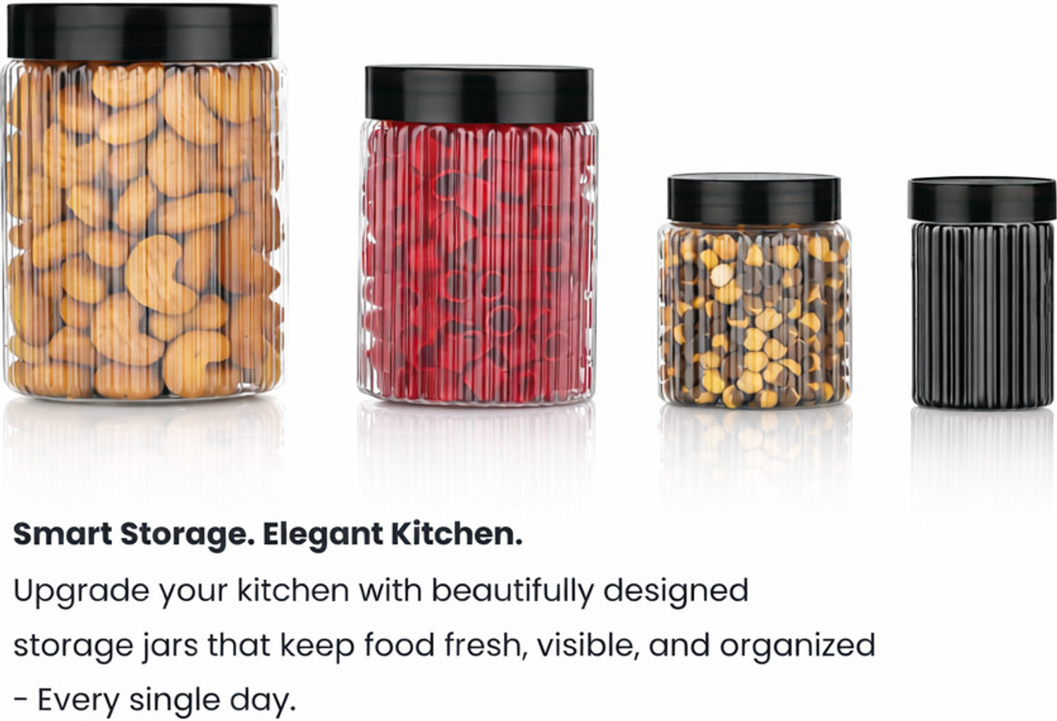 Image of NARIYA Plastic Grocery Container - 1200 ml, 650 ml, 350 ml, 250 ml