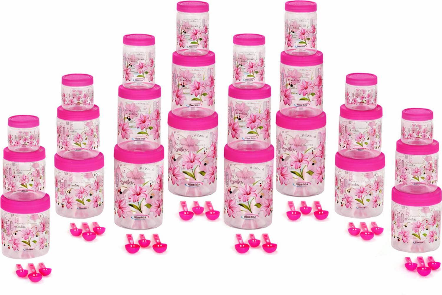 BELLERBIRD Plastic Grocery Container - 2000, 1500 ml, 1000 ml, 750 ml, 500 ml, 250 ml