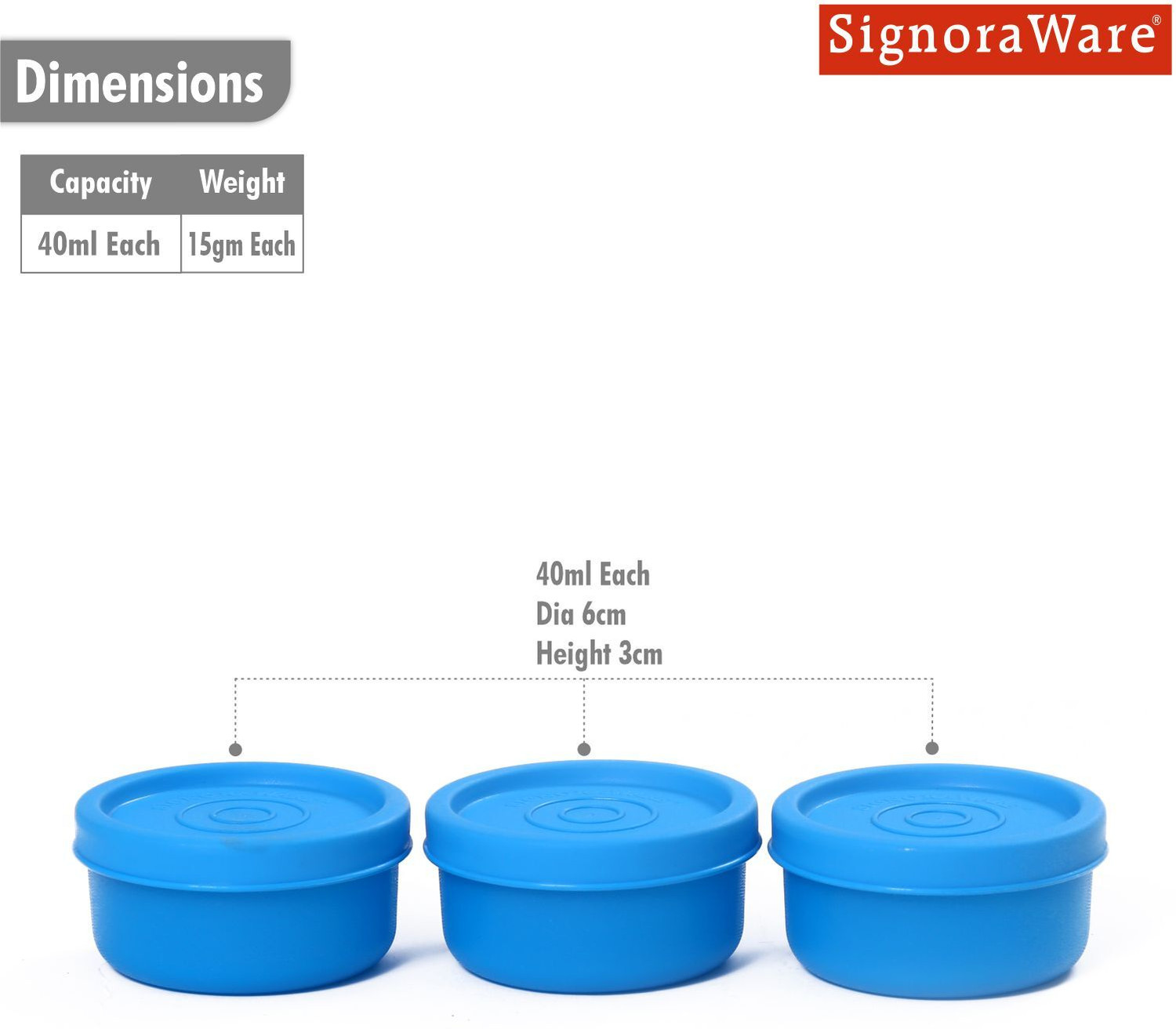 Image of Signoraware Plastic Grocery Container - 40 ml