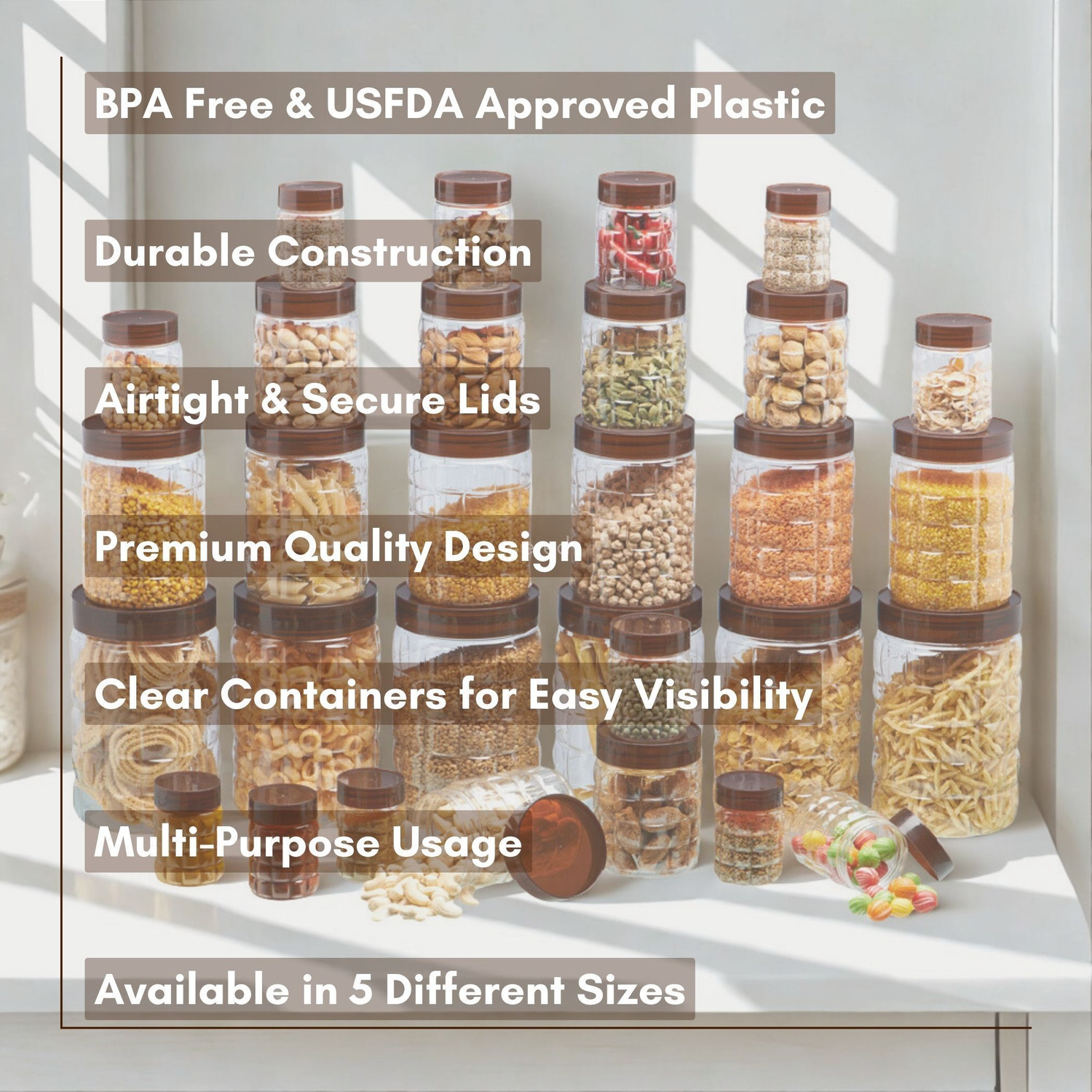 Image of SCL Steelo Plastic Grocery Container - 200 ml, 300 ml, 600 ml, 1200 ml, 2000 ml
