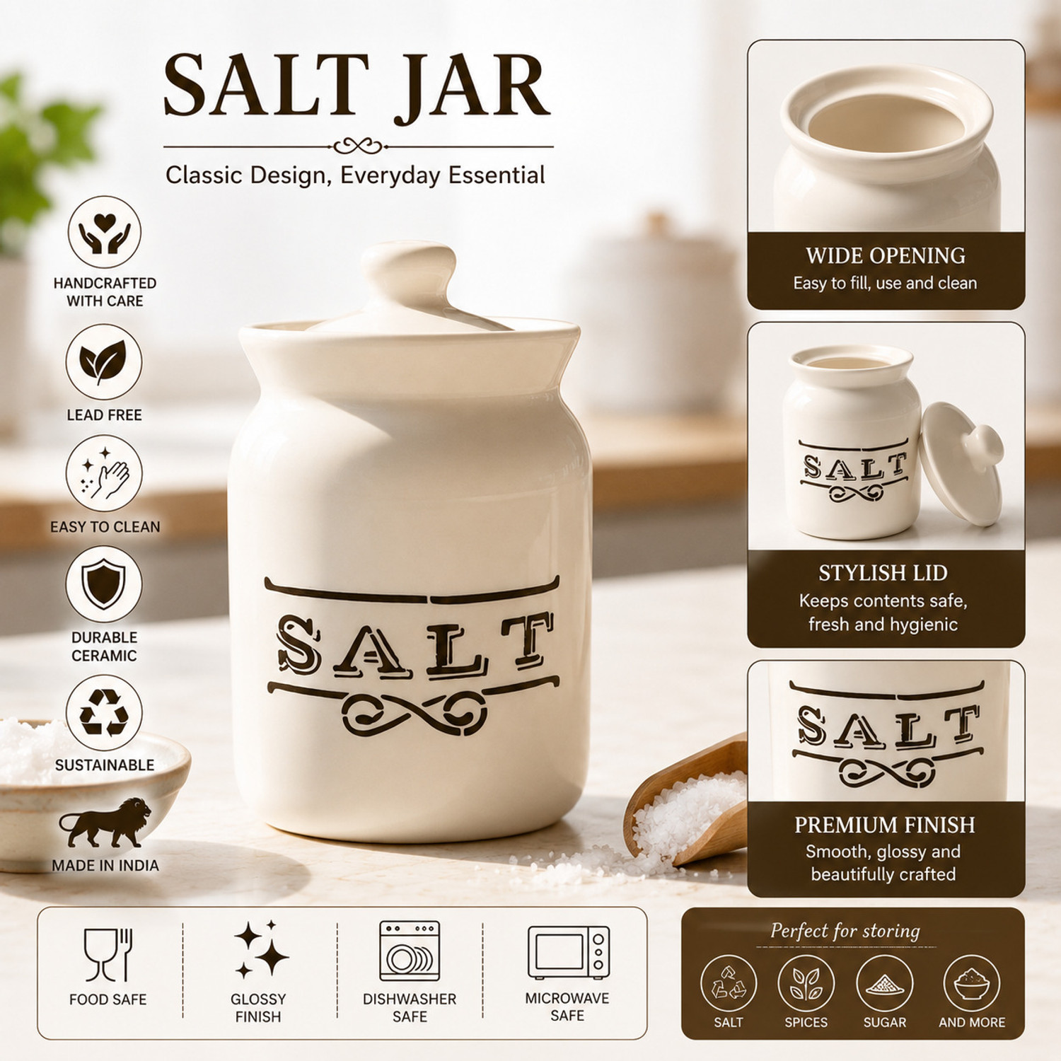 Image of D'Maiolica Ceramic Pickle Jar - 1000 ml