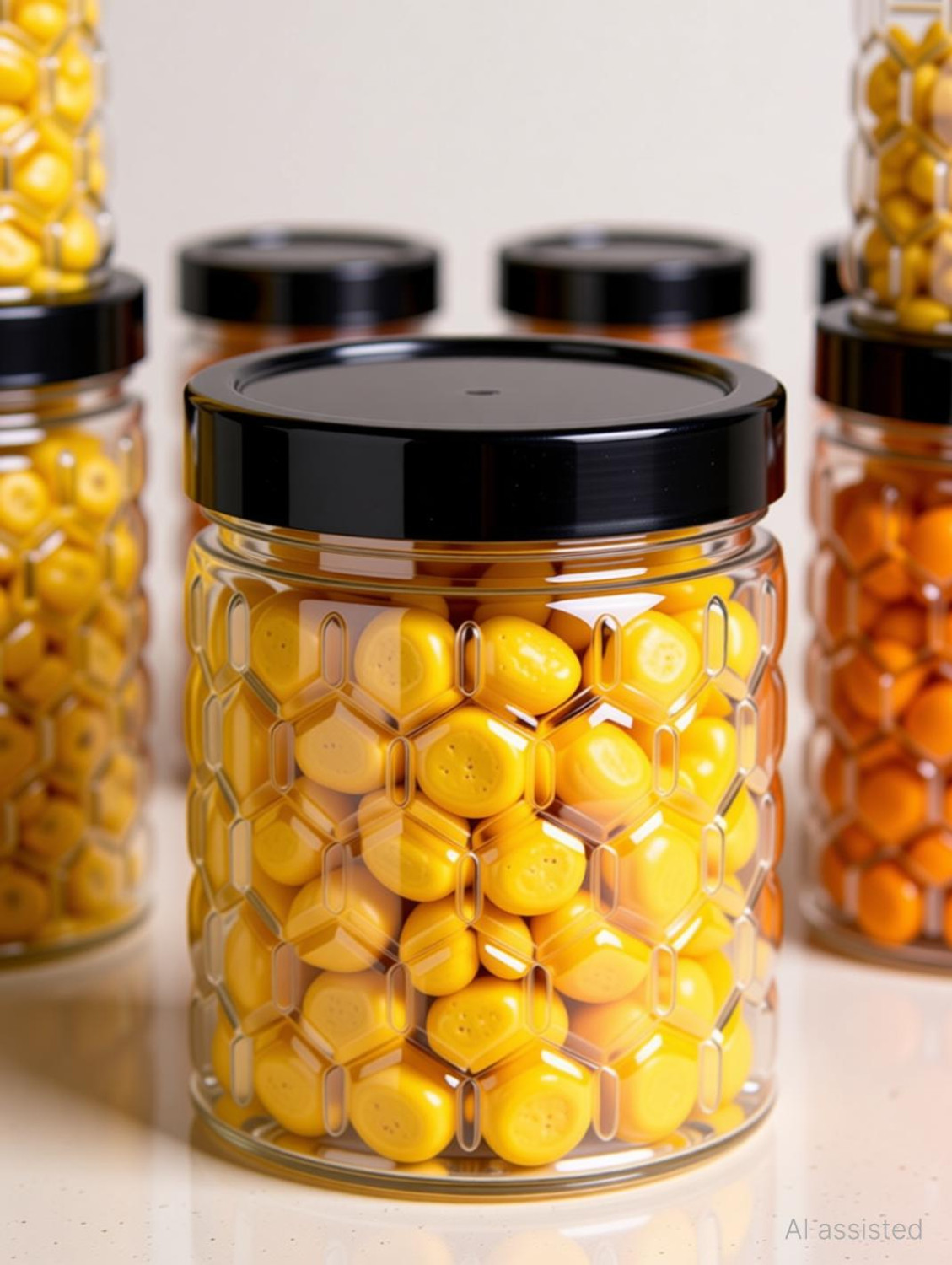 Image of GLAMEXYMART Plastic Grocery Container - 350 ml, 650 ml, 1200 ml