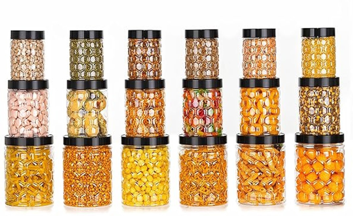 Image of GLAMEXYMART Plastic Grocery Container - 350 ml, 650 ml, 1200 ml