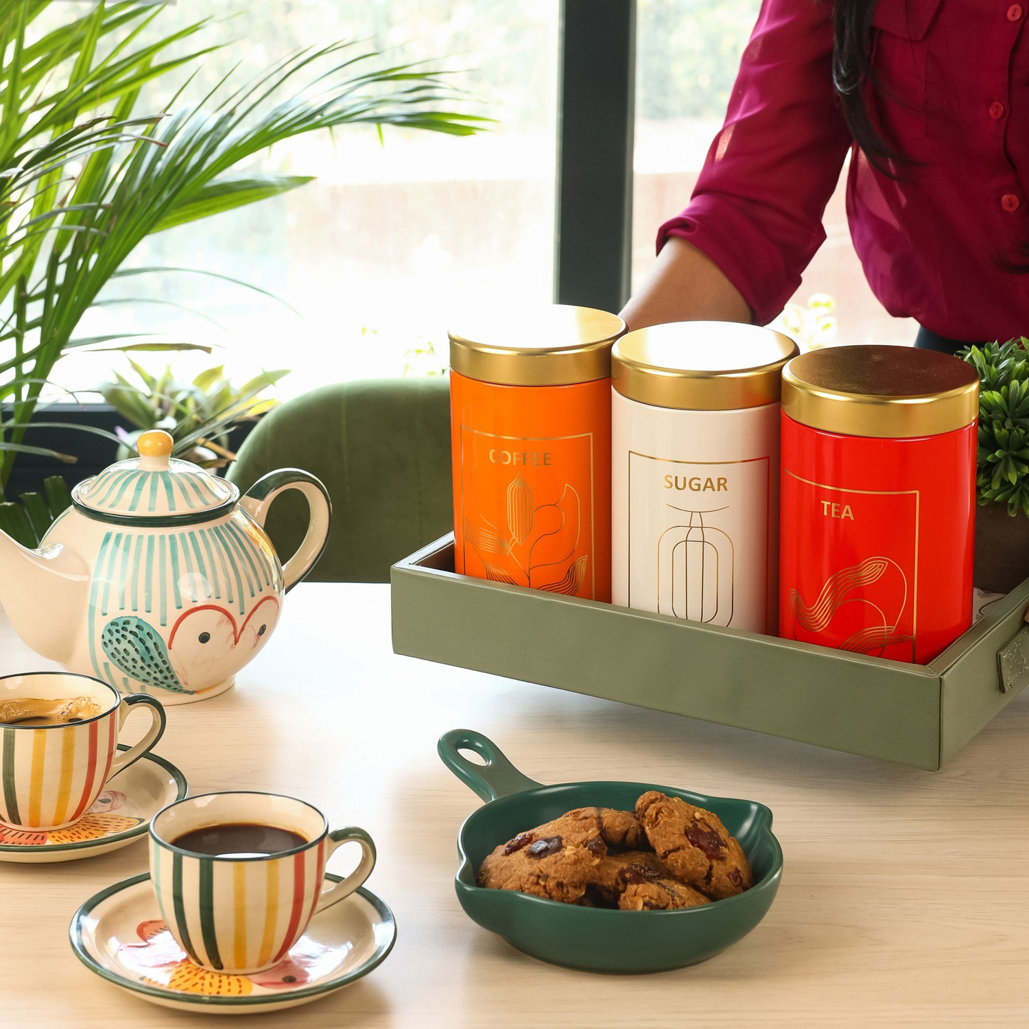 Image of Birch & Co. Stainless Steel Tea Coffee & Sugar Container - 1 kg