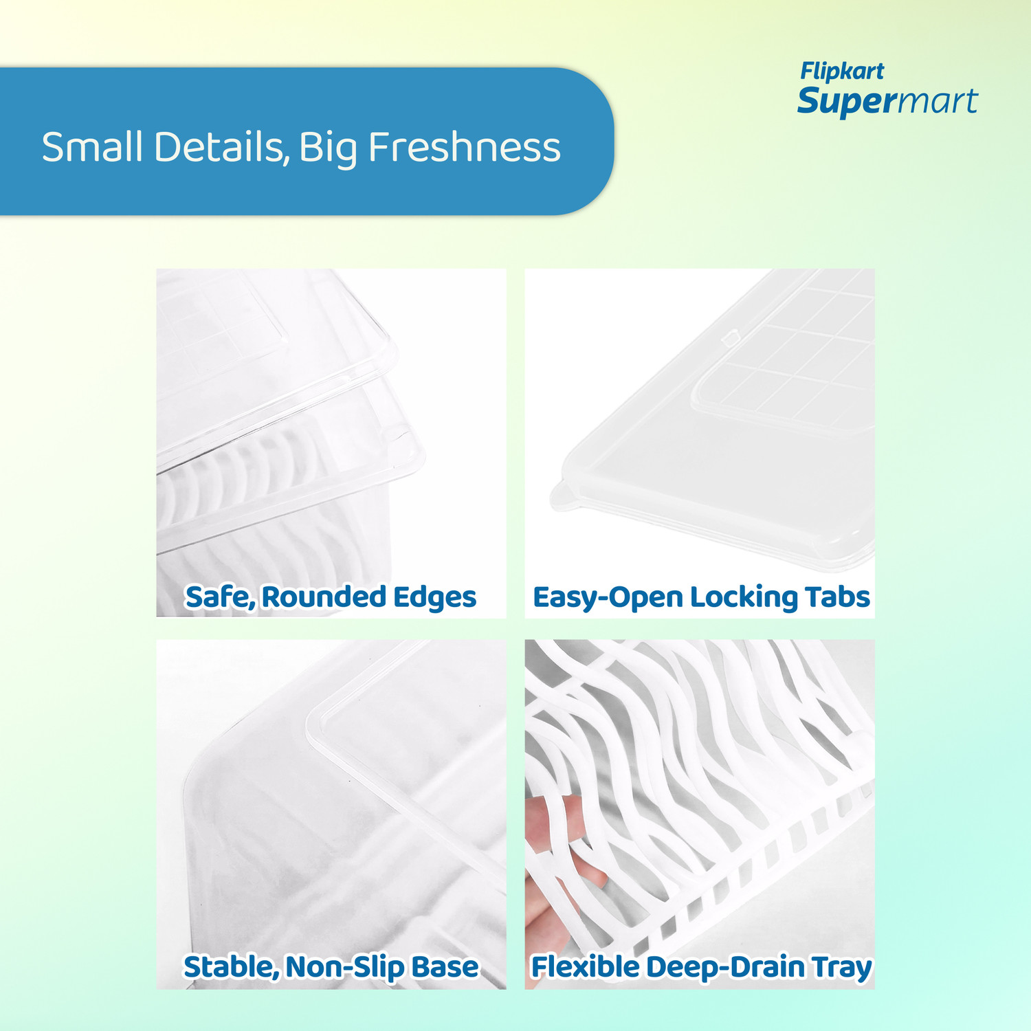 Image of Flipkart Supermart Plastic Fridge Container - 1500 ml