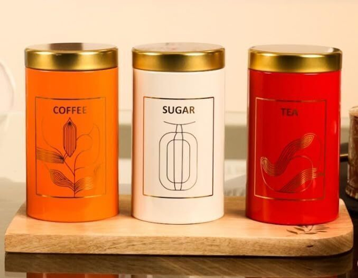 Image of Birch & Co. Stainless Steel Tea Coffee & Sugar Container - 1 kg