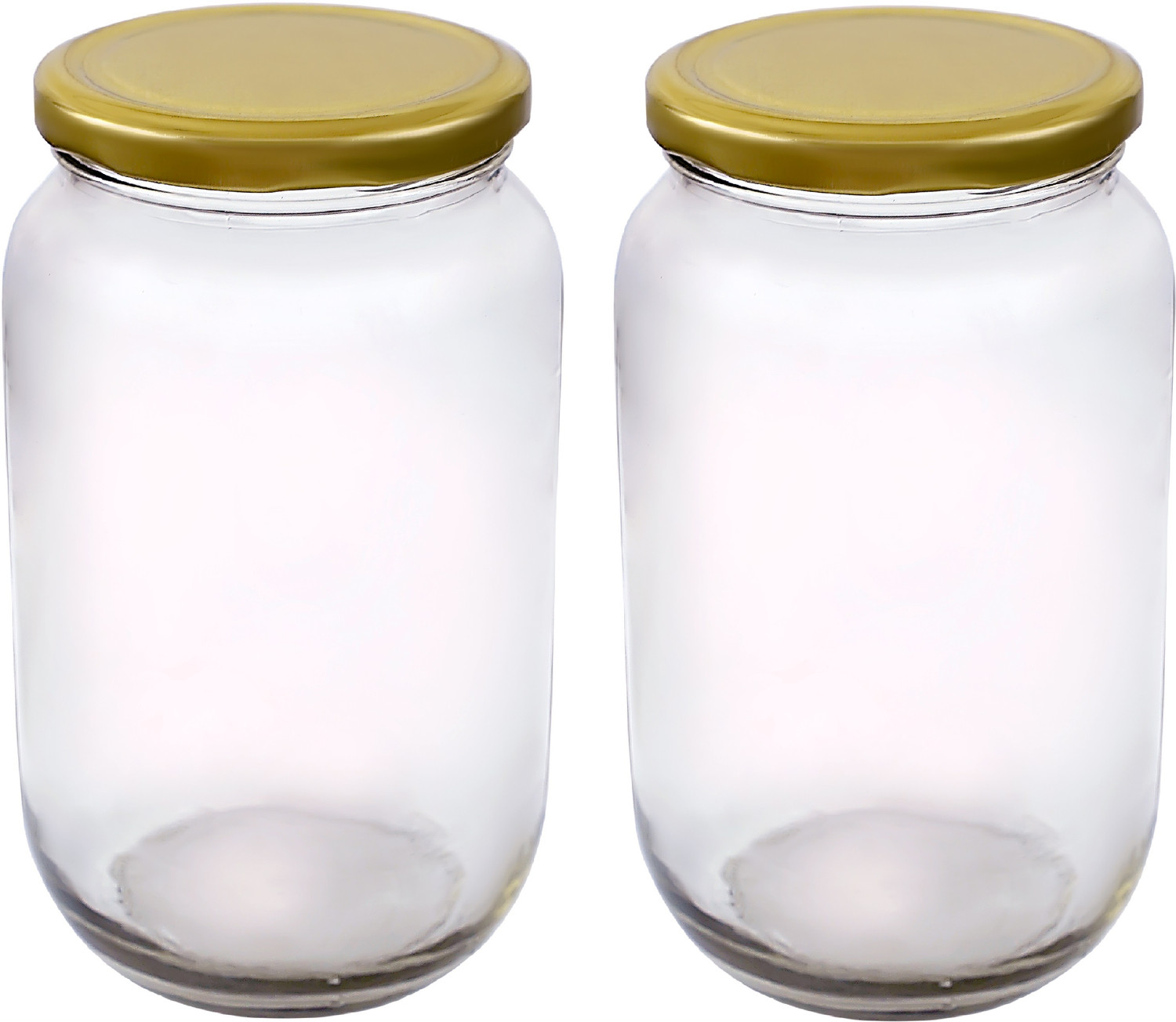 Image of Panel's Pack of 6 Glass Grocery Container - 1000 ml Gold