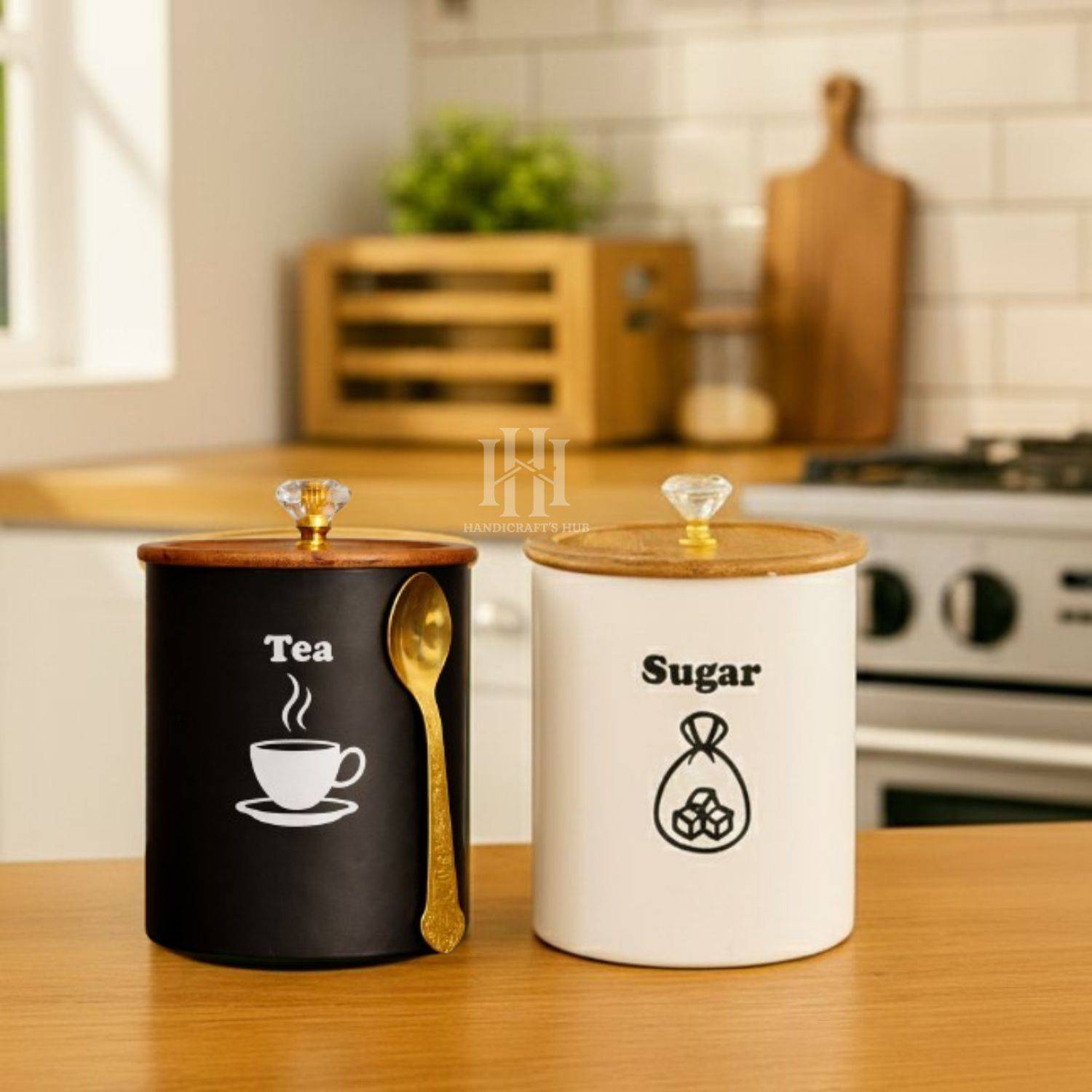hchubbb Stainless Steel Tea Coffee & Sugar Container - 1 L (Pack
