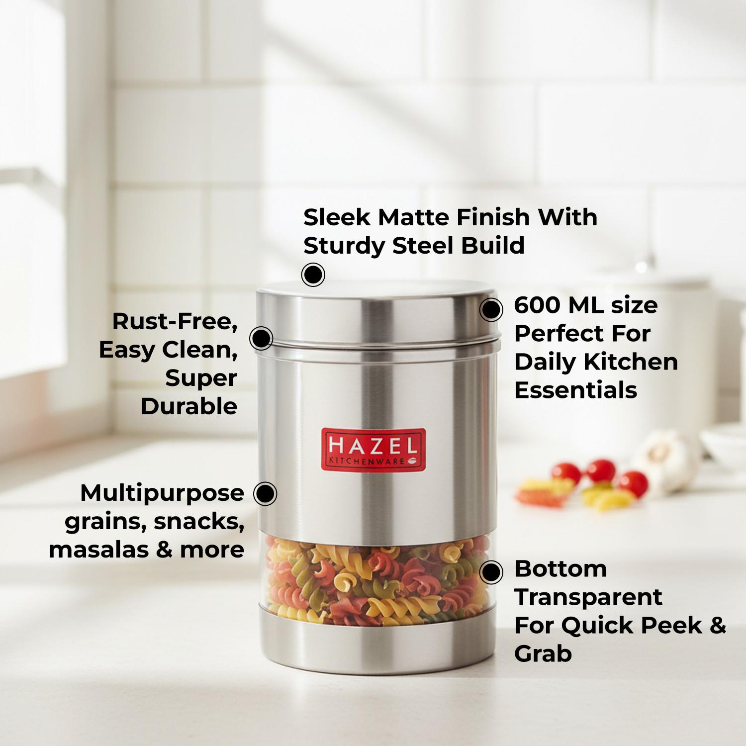 Image of HAZEL Stainless Steel Utility Container - 600