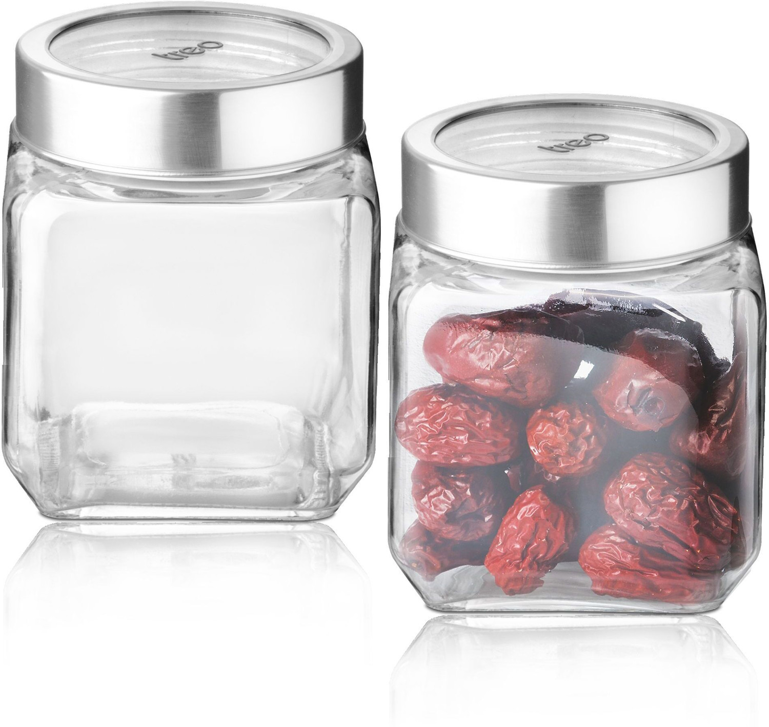 Image of TREO Glass Utility Container - 580 ml (Pack of 2, Clear)