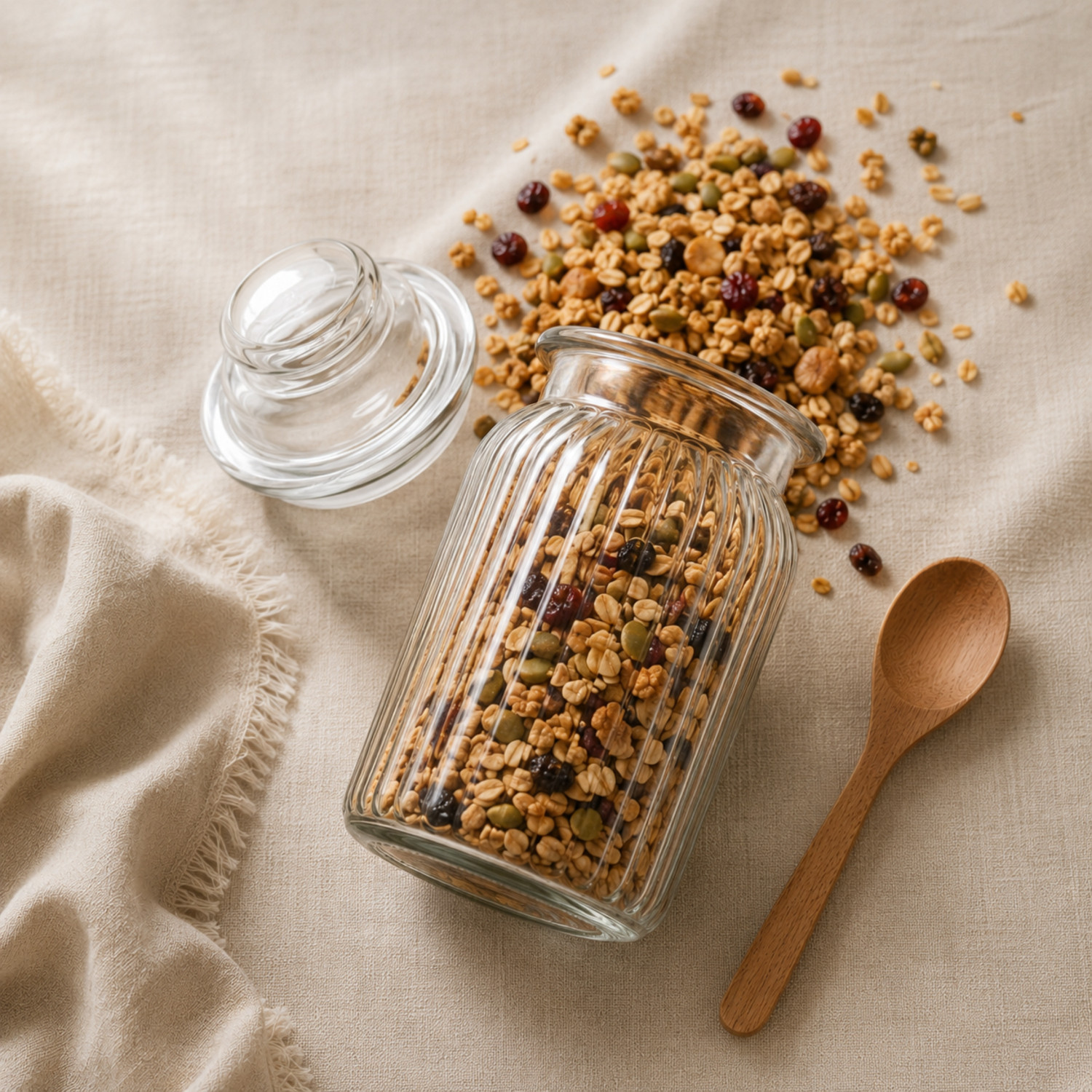 Image of GRACIOUS MART Glass Grocery Container - 1500 ml