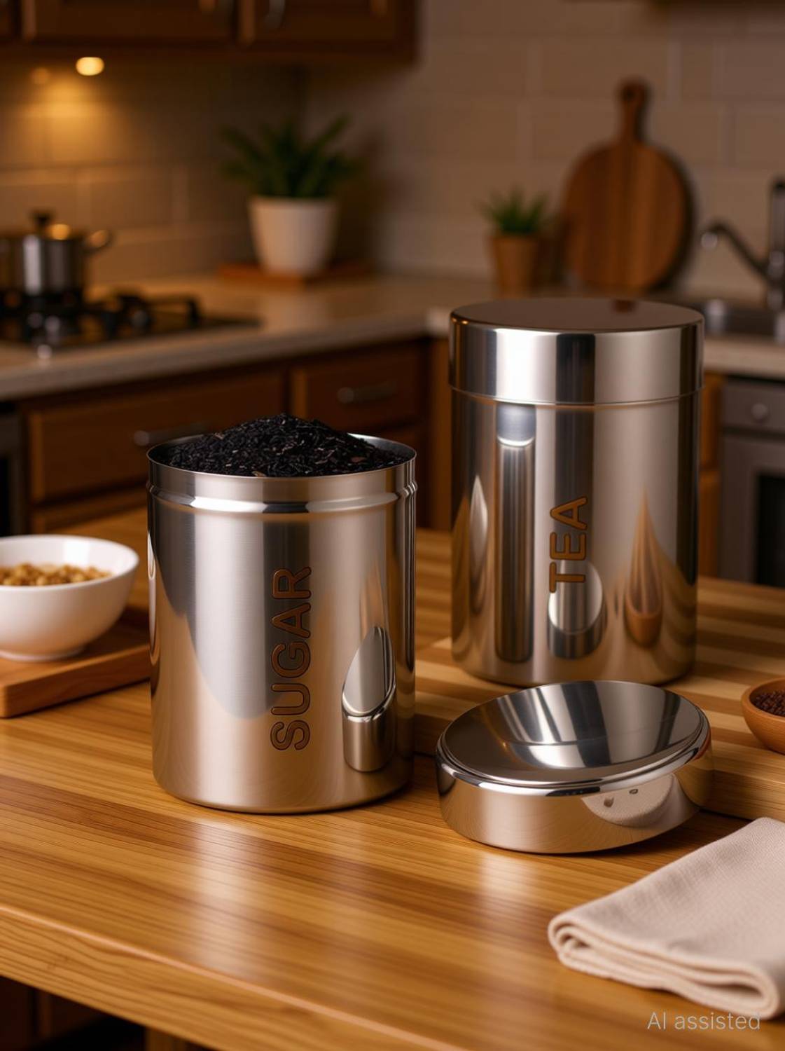 ATROCK Stainless Steel Tea Coffee & Sugar Container  - 800 ml