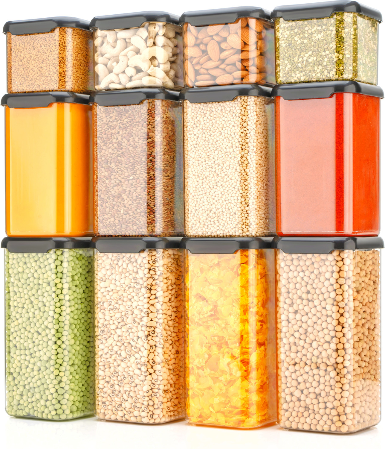 Image of Qtrix Plastic Grocery Container - 500 ml, 1100 ml, 1500 ml