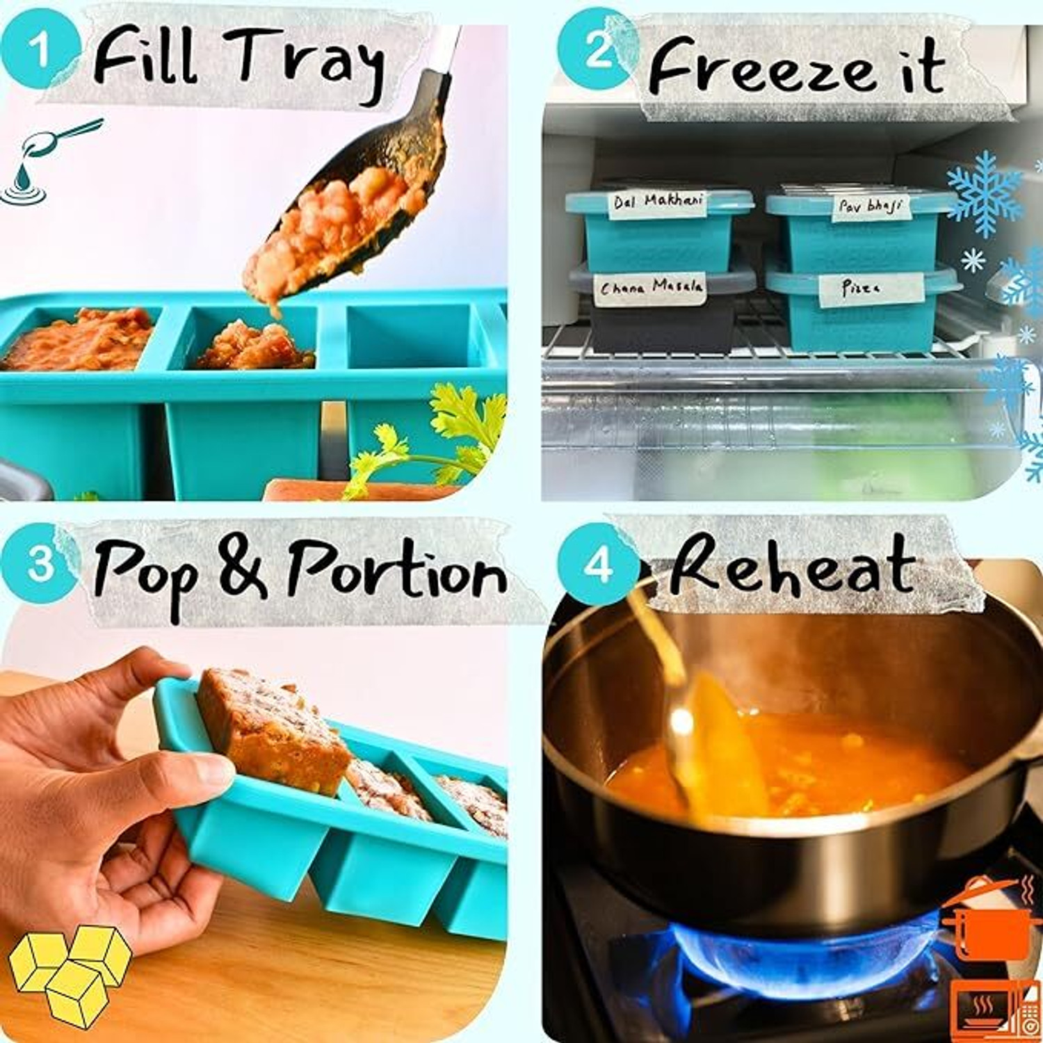 Image of CURRY FREEZY Silicone Fridge Container - 1000 ml