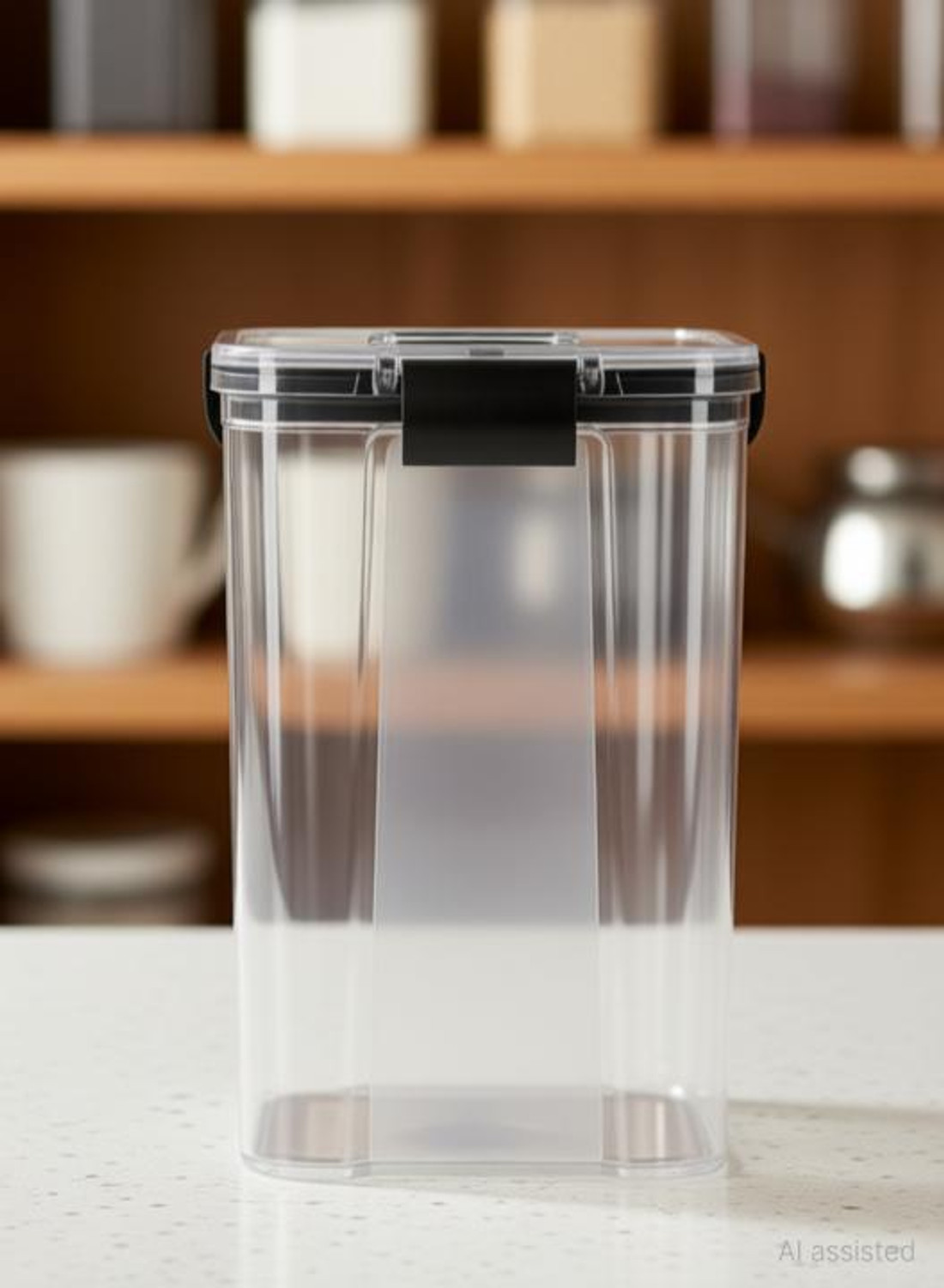 Image of KRESTA Plastic Grocery Container - 1200 ml (Pack of 6, Black)