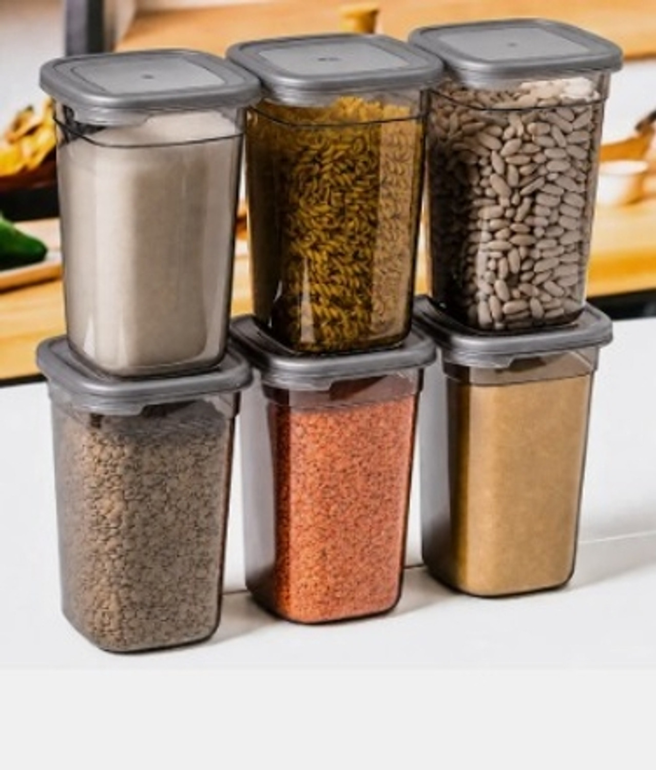 Image of AURAENT Plastic Fridge Container - 800 ml (Transparent, Black)