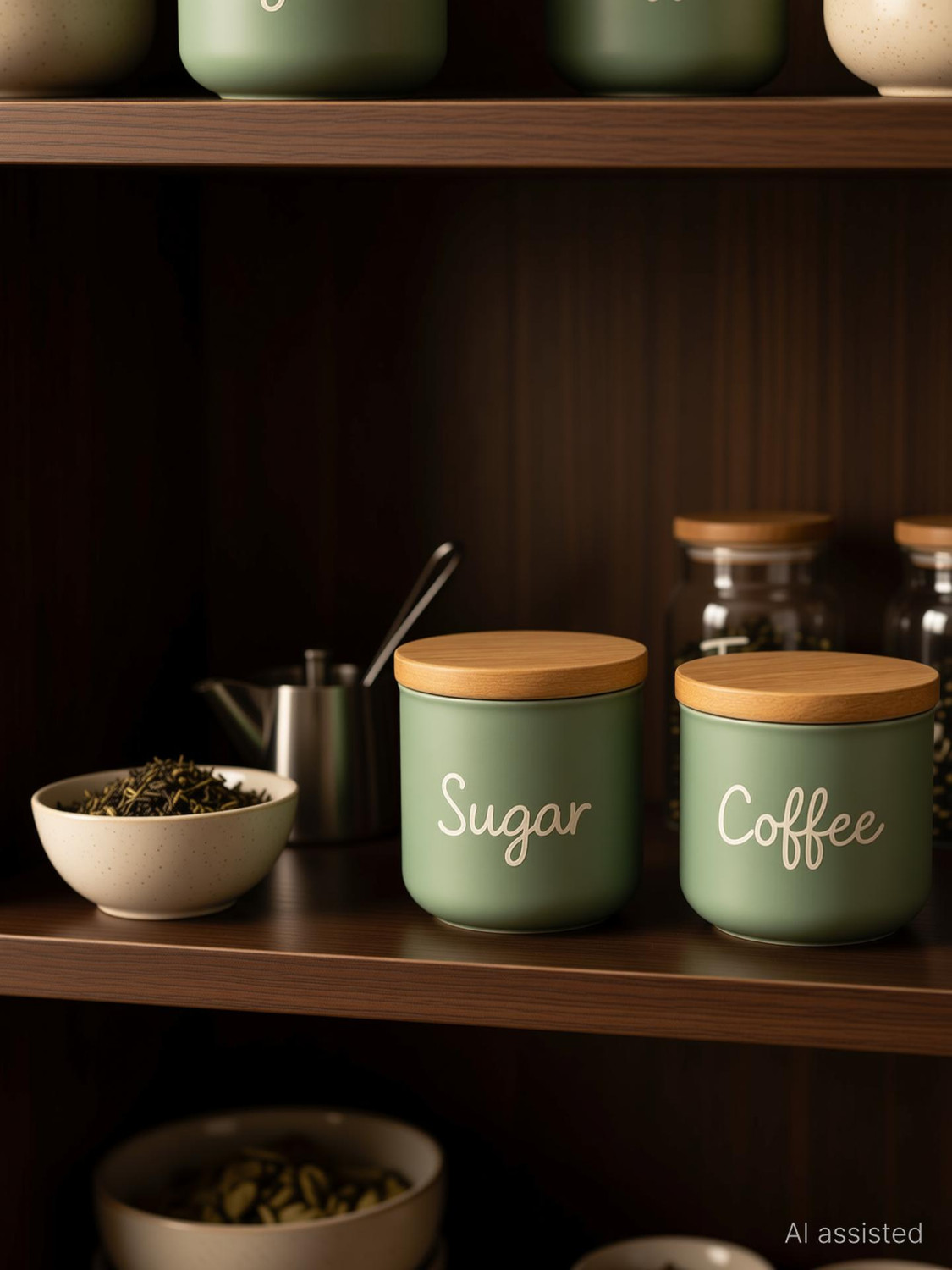 Image of Richcraft Glass Tea Coffee & Sugar Container - 250 ml