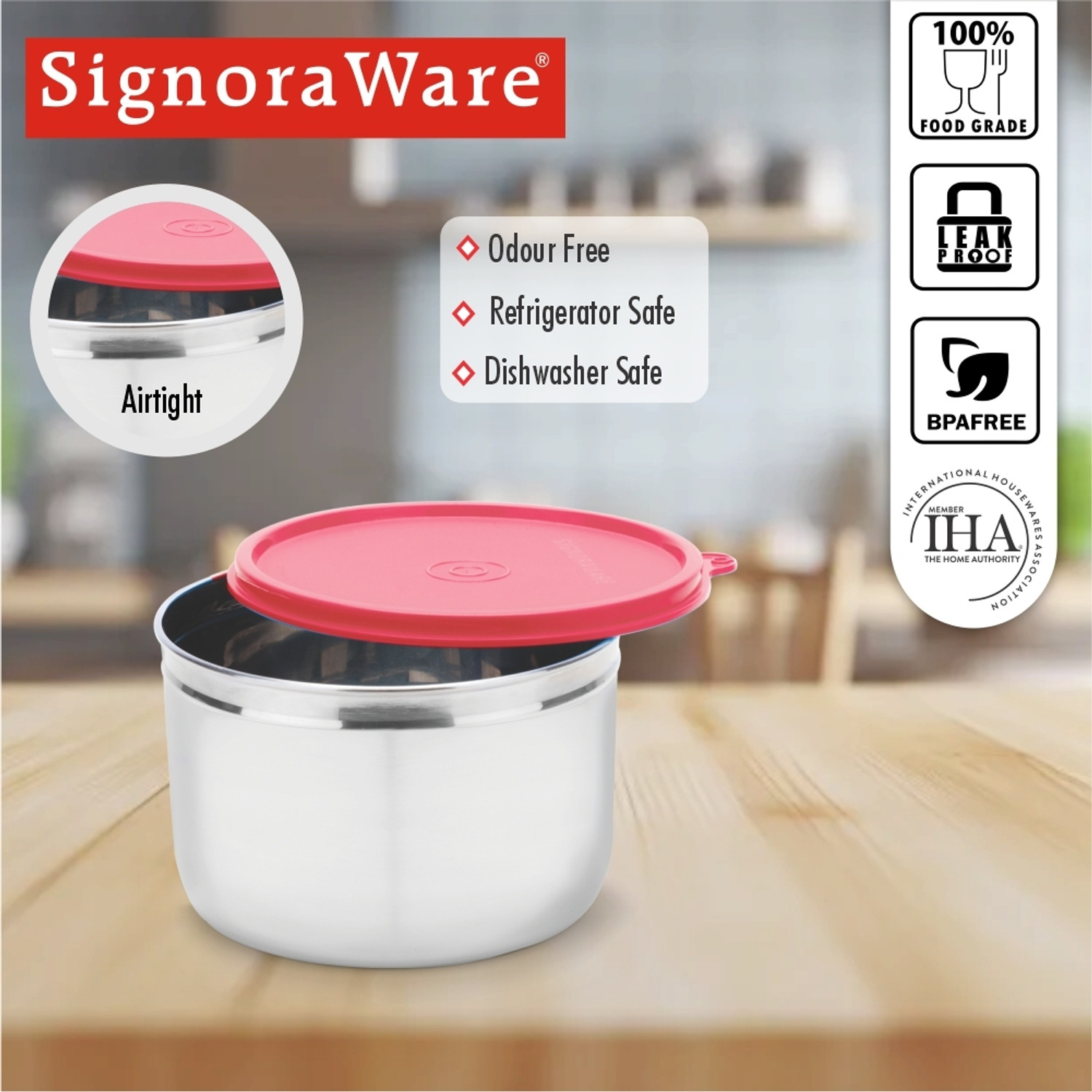 Image of Signoraware Steel Utility Container - 1100 ml