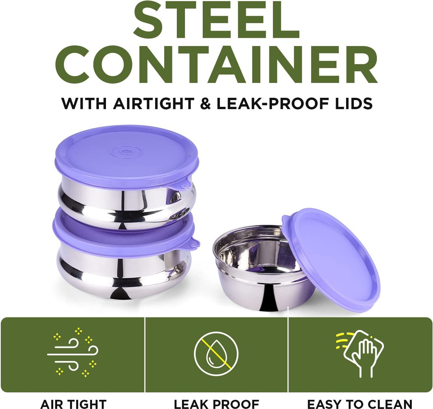 Image of Oliveware Steel Utility Container - 900 ml