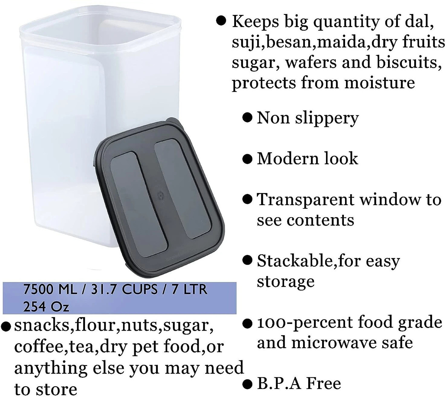 Image of Flipkart SmartBuy Plastic Grocery Container - 7.5 L