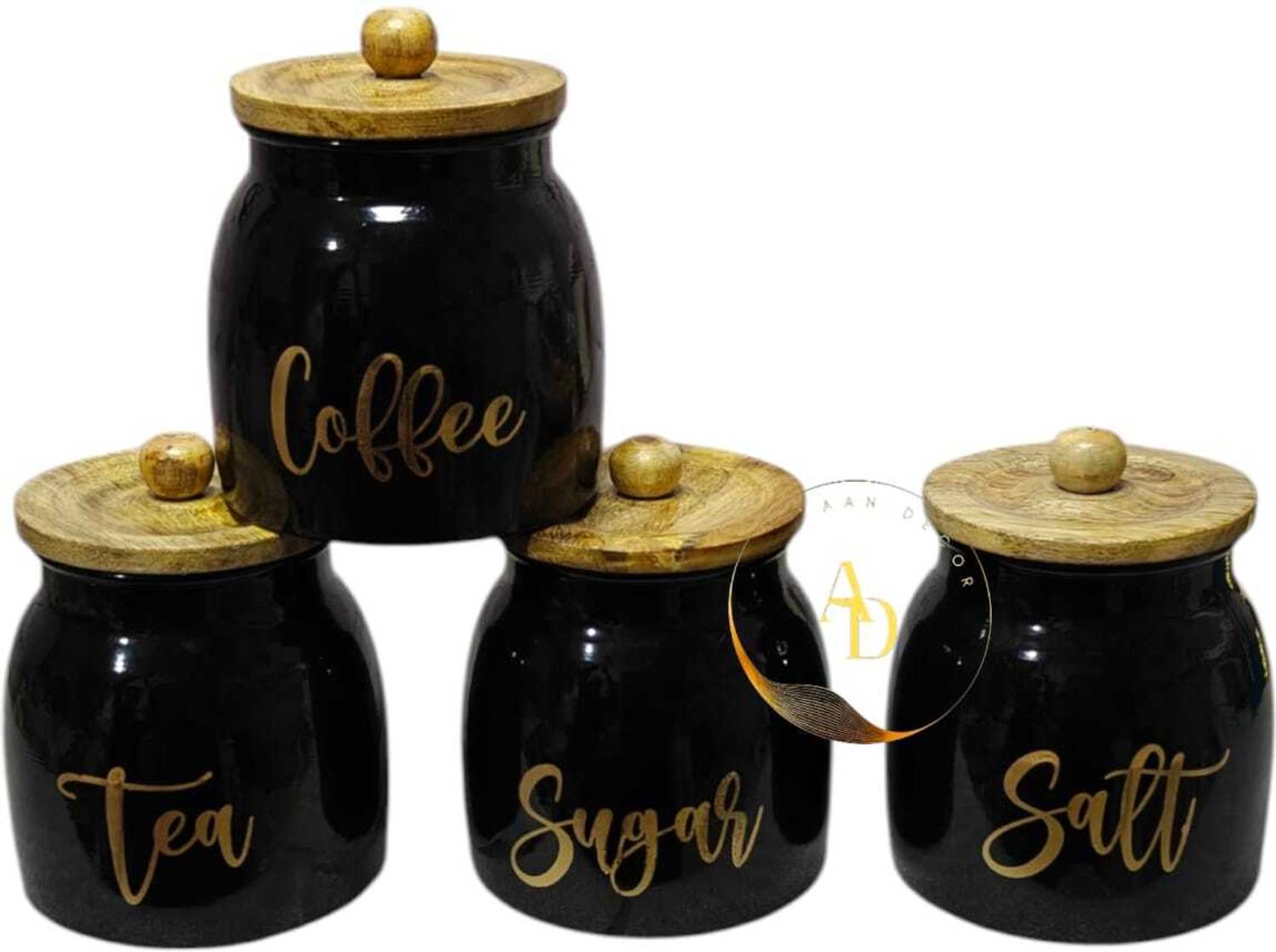 AAN DECOR Iron Tea Coffee & Sugar Container - 800 ml