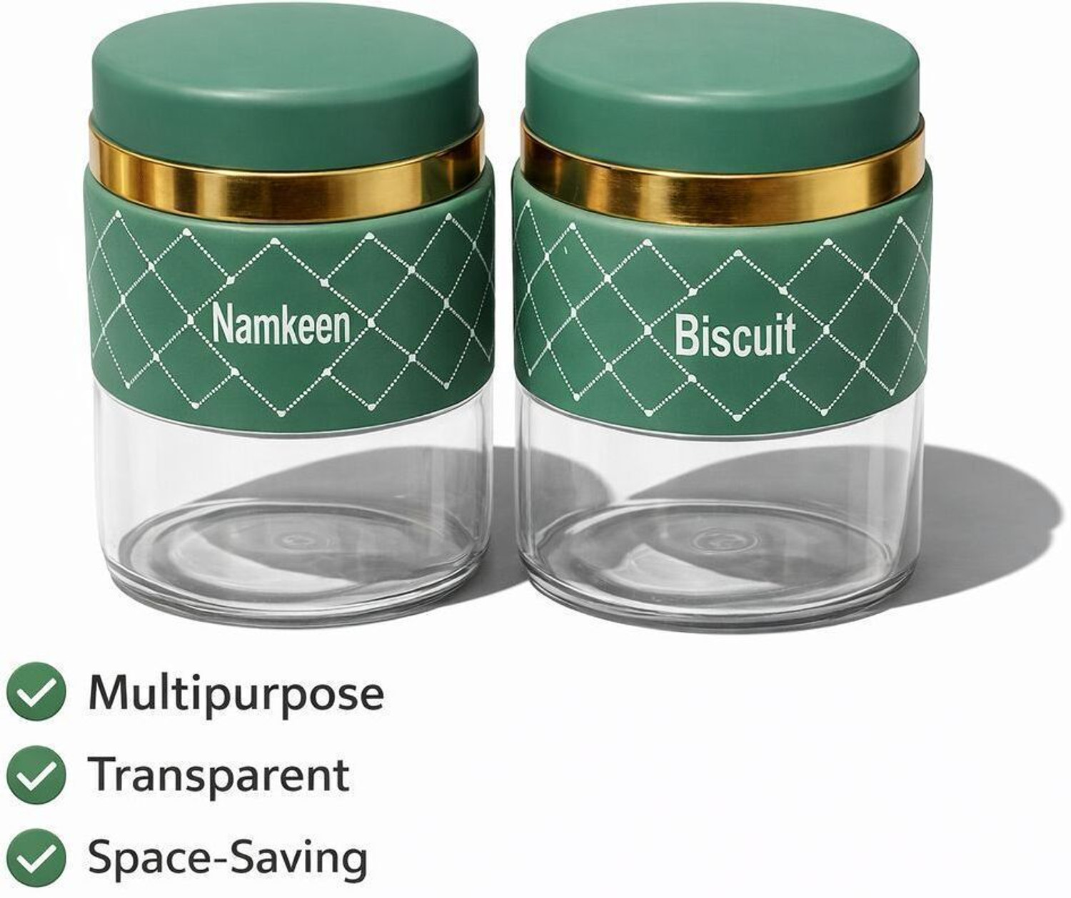 Image of Richcraft Glass Cookie Jar - 350 ml