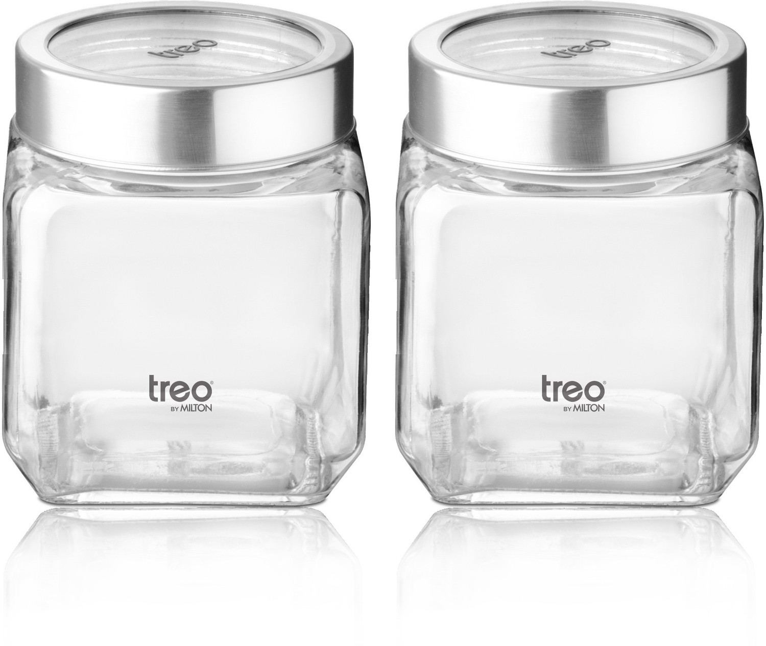 Image of TREO Glass Utility Container - 580 ml (Pack of 2, Clear)