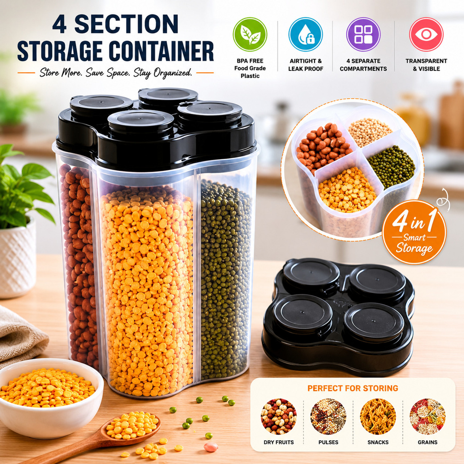 Image of Arto Plastic Grocery Container - 2500 ml