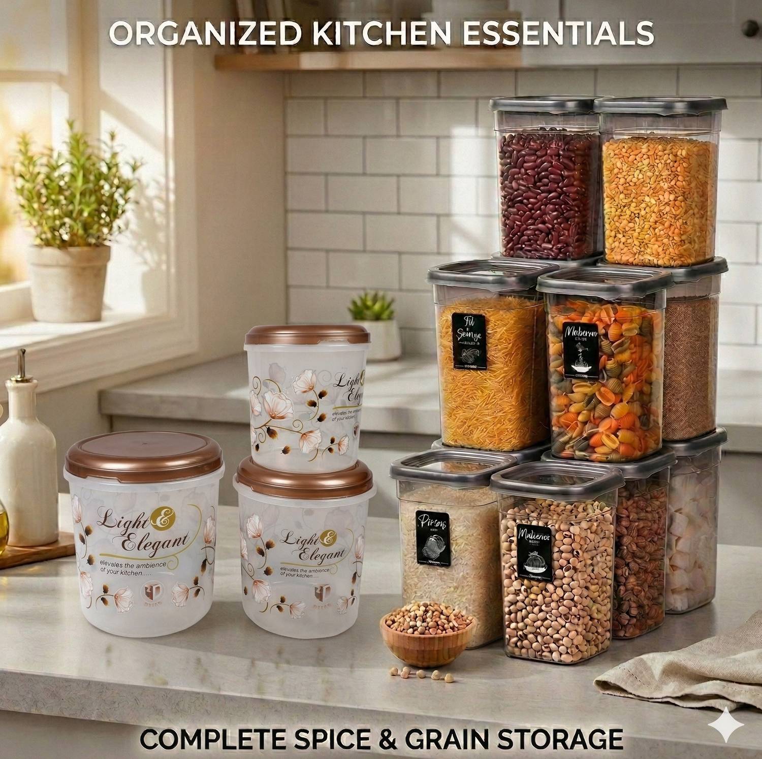 3D METRO SUPER STORE Plastic Grocery Container - 1200 ml, 5000 ml, 7500 ml, 10000 ml