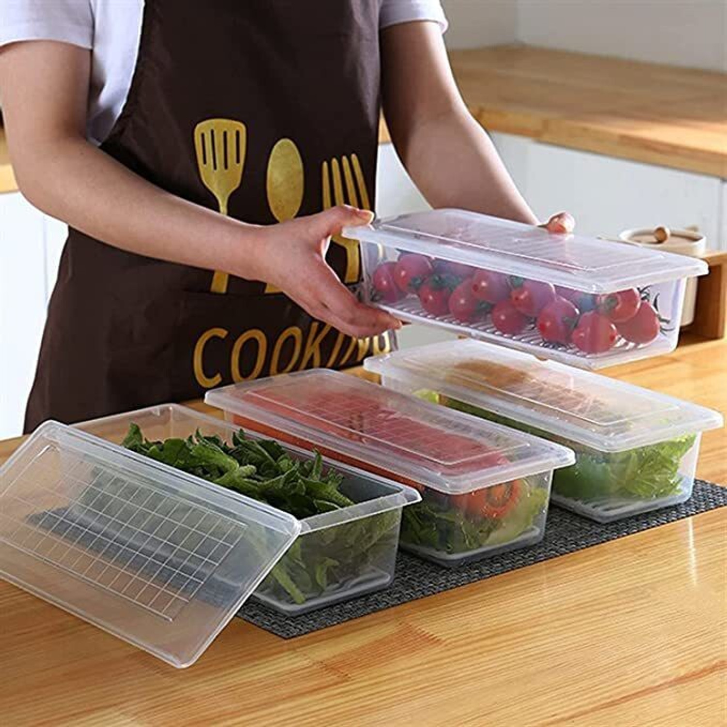 Image of meelana Plastic Fridge Container - 1500 ml