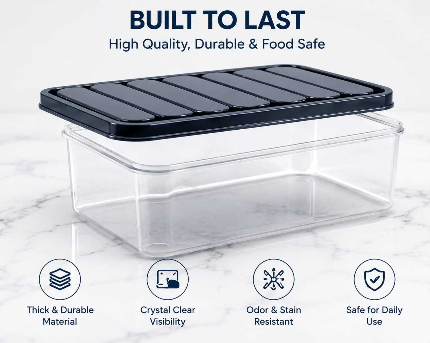 Image of Nizafic Plastic Fridge Container - 1200 ml