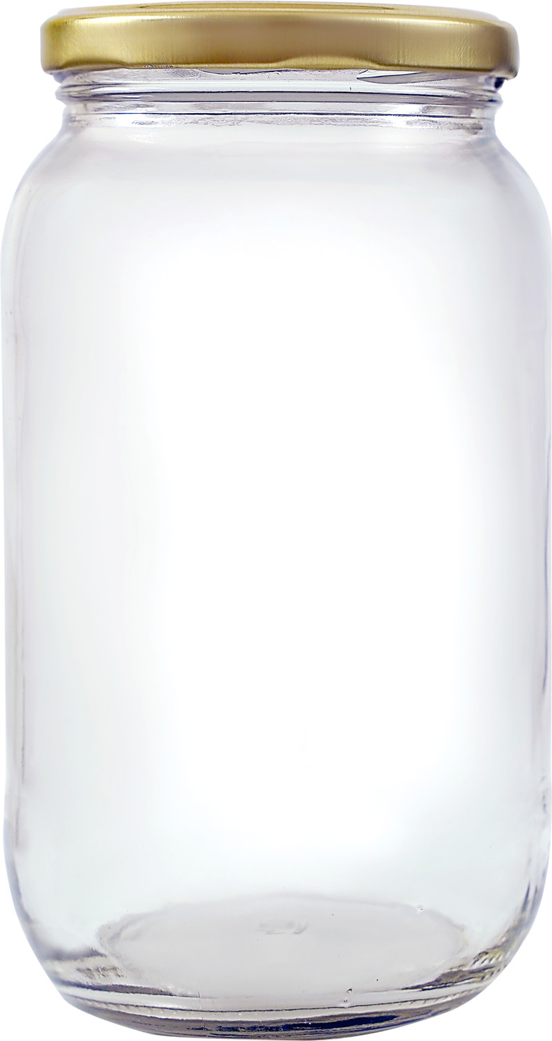 Image of Panel's Pack of 6 Glass Grocery Container - 1000 ml Gold